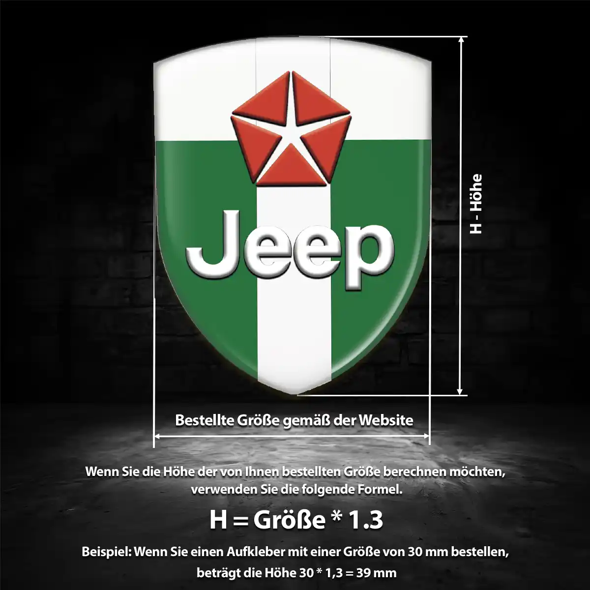 Jeep Aufkleber Emblem Premiumqualität