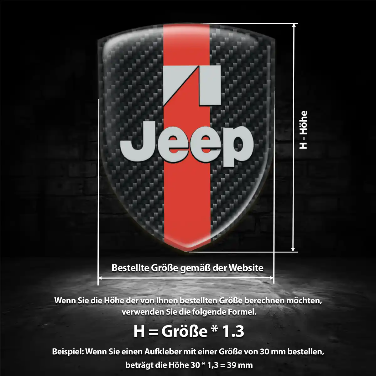 Jeep Aufkleber Emblem Tuningfahrzeug