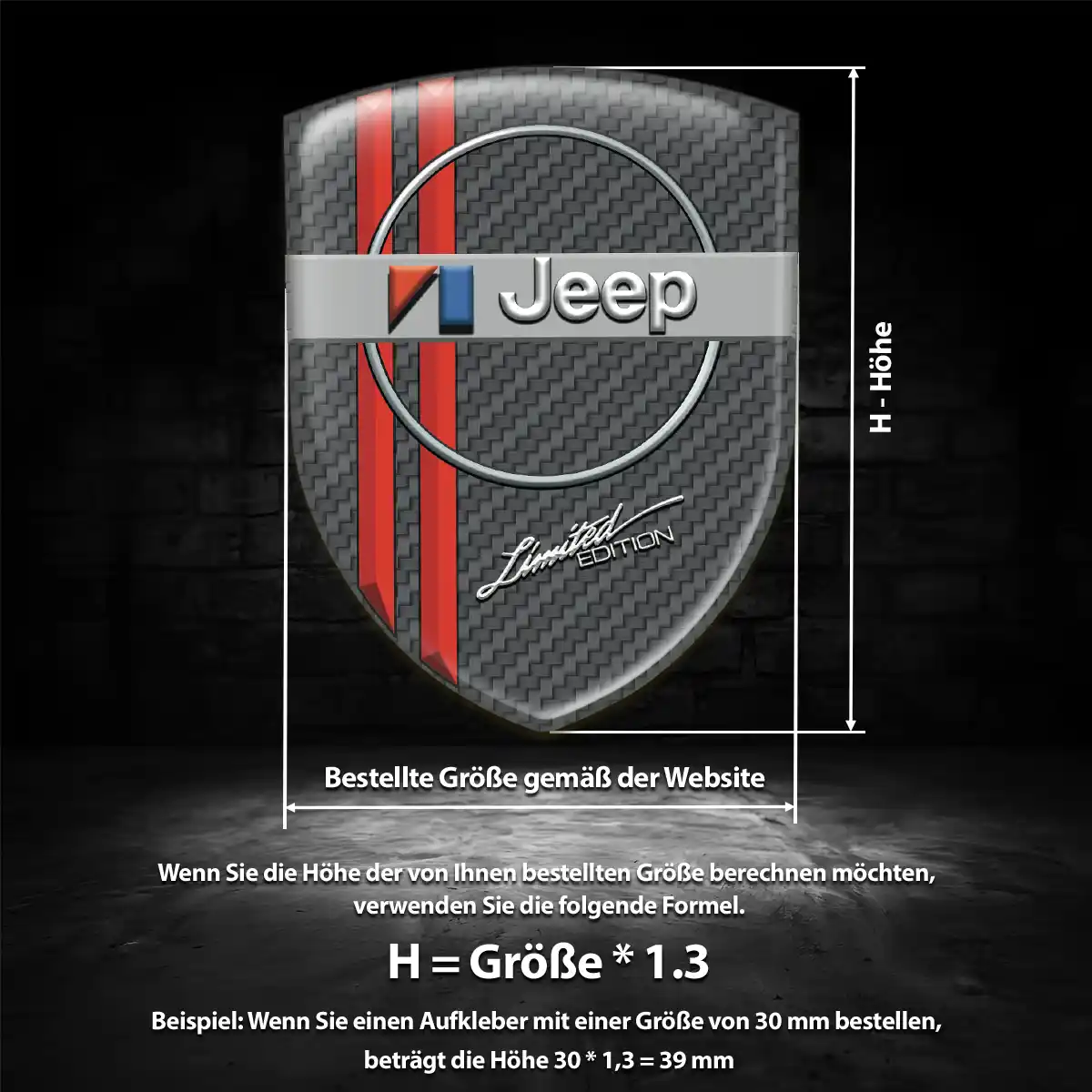 Jeep Aufkleber Emblem Wappen Auto Luxus-Edition