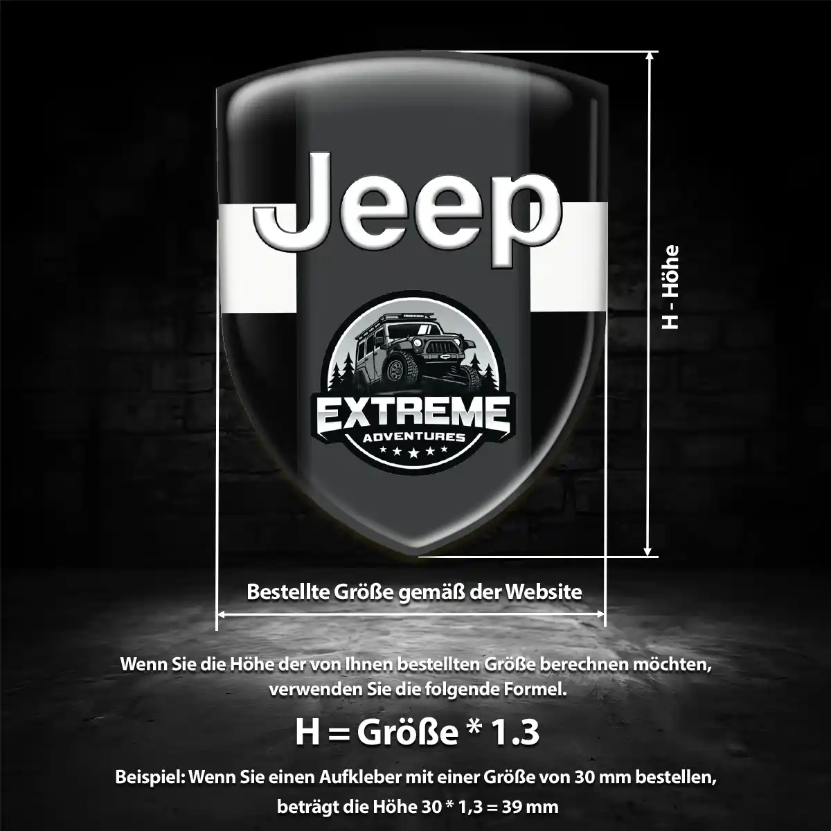 Jeep Aufkleber Emblem Wappen Auto Premium-Edition