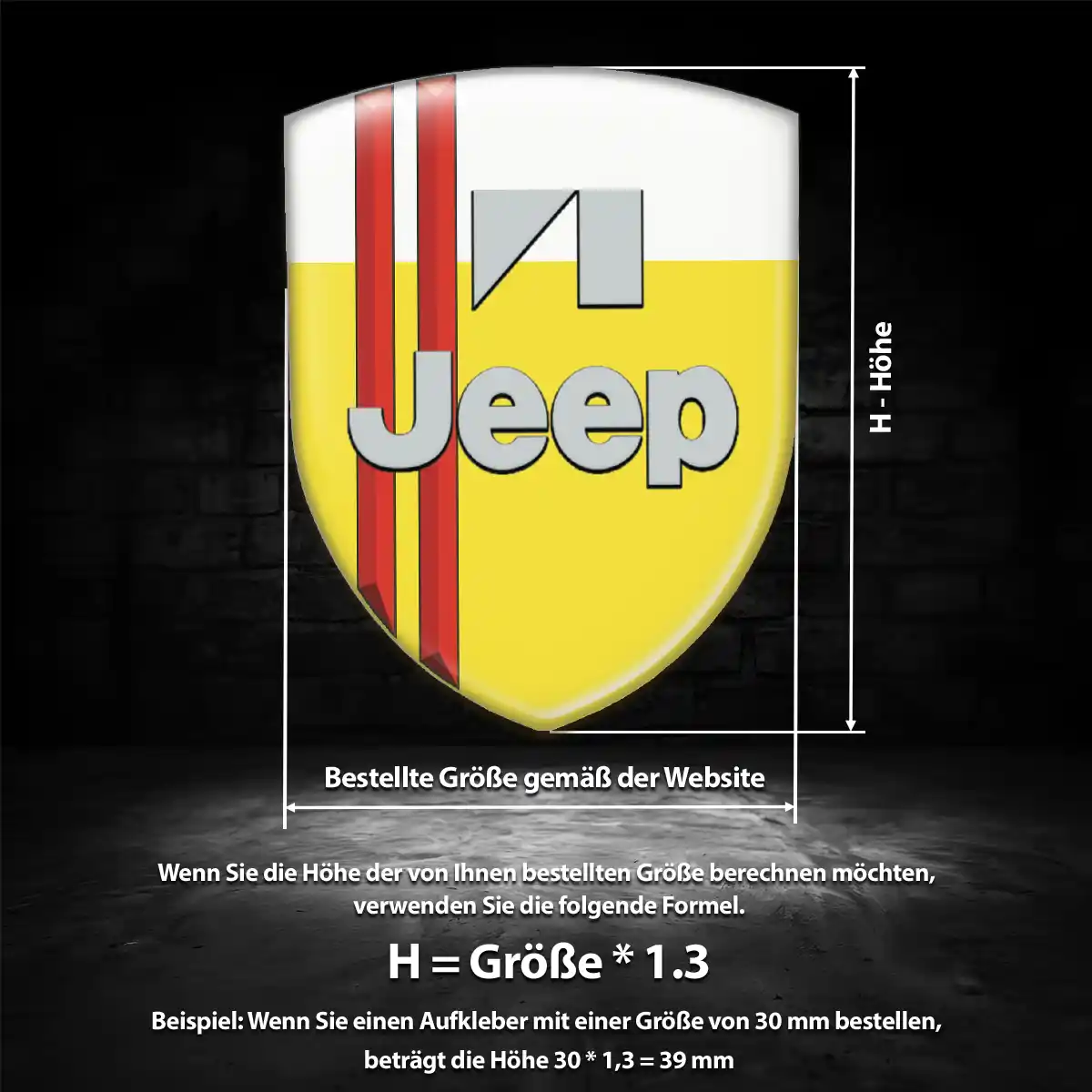 Jeep Aufkleber Emblem Wappen Hochwertiges Harz