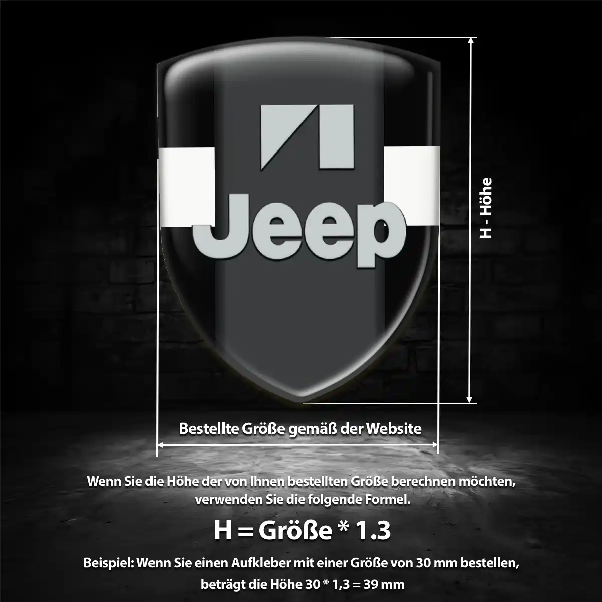 Jeep Aufkleber Emblem Wappen Premium-Edition