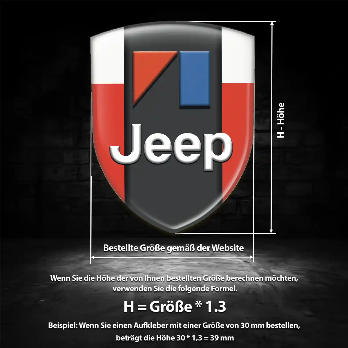 Jeep Aufkleber Emblem Wappen Tuningfahrzeug