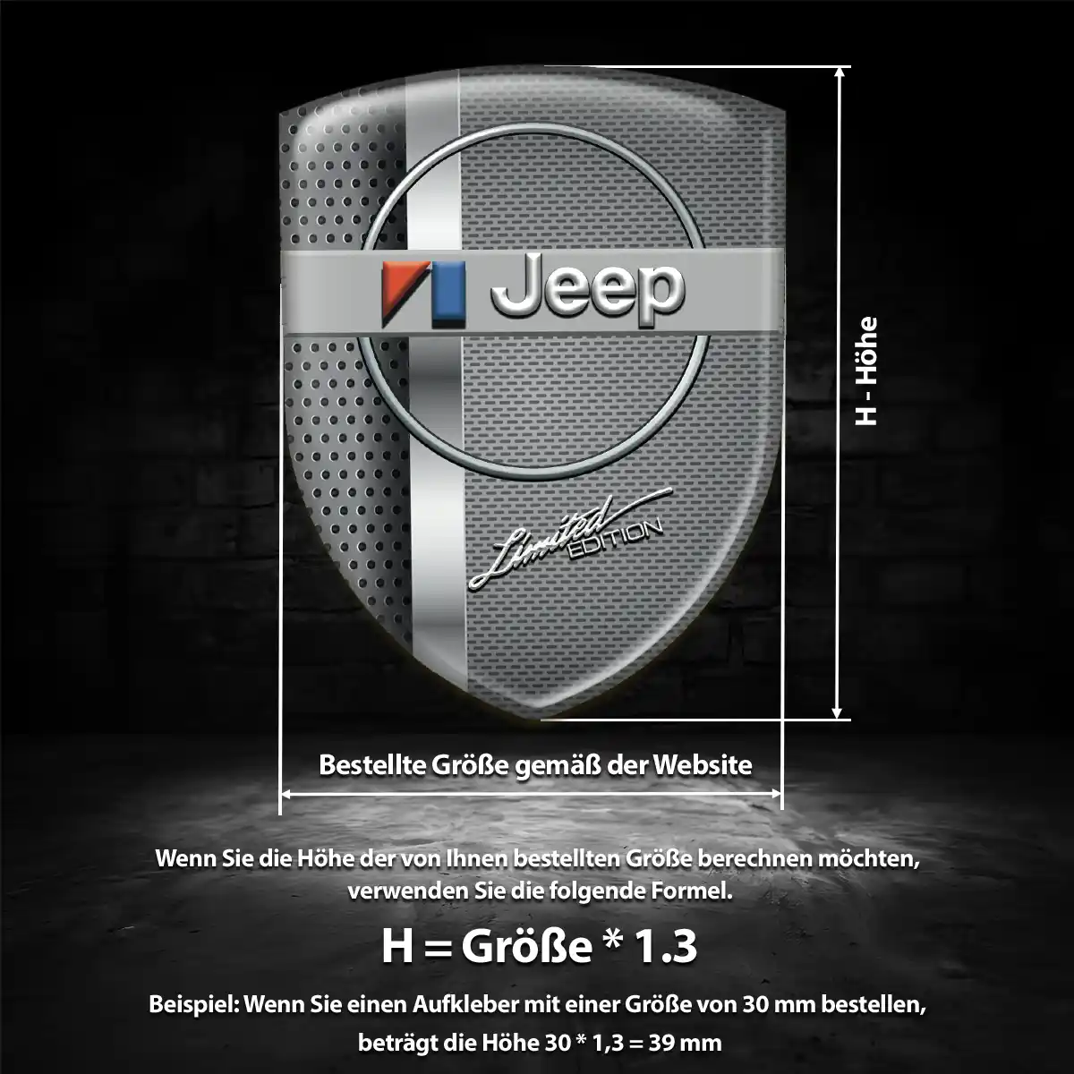 Jeep Aufkleber Embleme Silikon Auto Edles Design