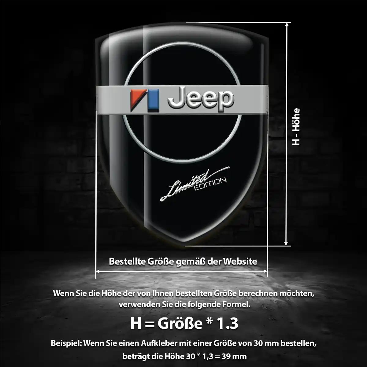 Jeep Aufkleber Silikon Embleme Edles Design