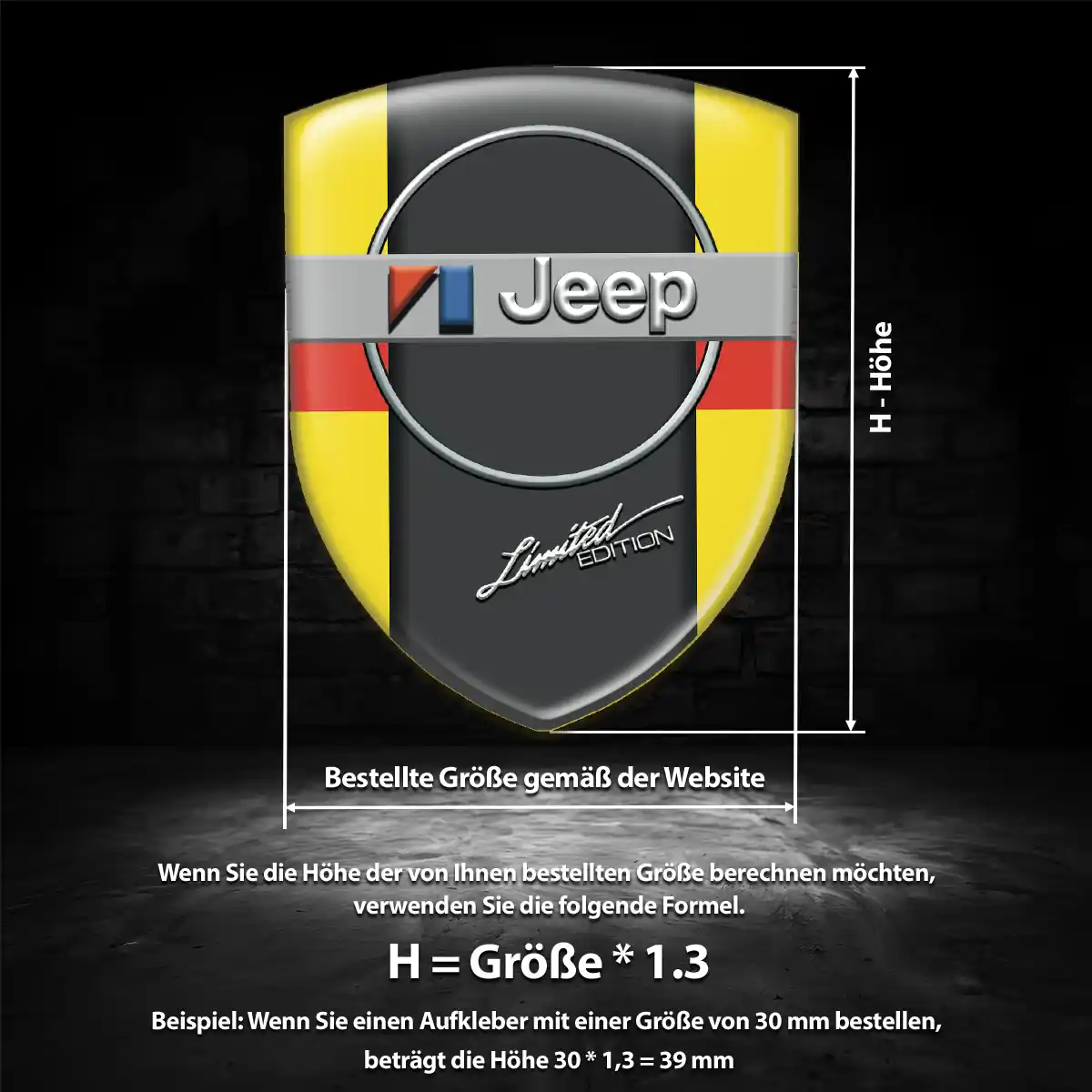 Jeep Aufkleber Wappen Auto Luxus-Edition
