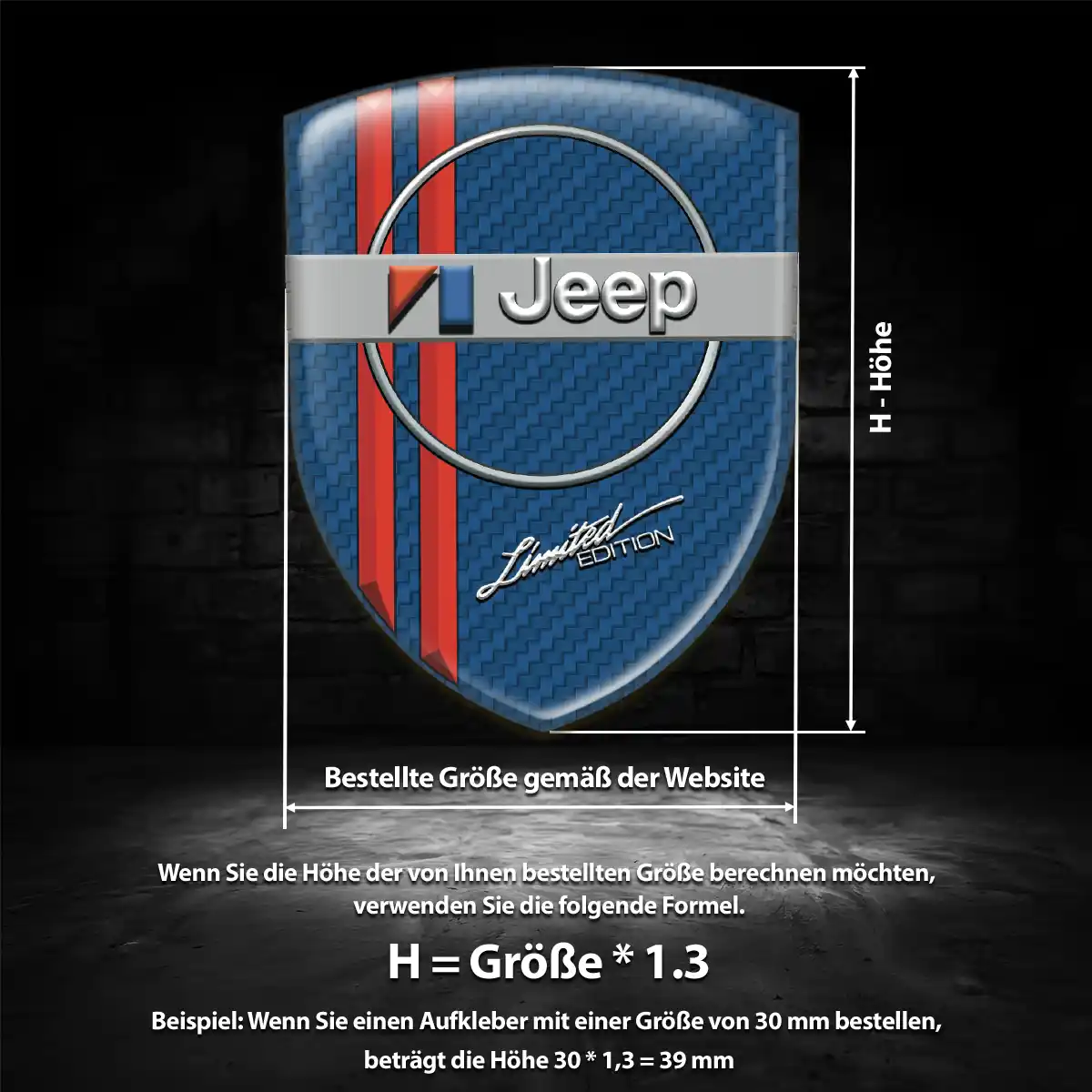 Jeep Aufkleber Wappen Emblem Auto Hochwertiges Harz