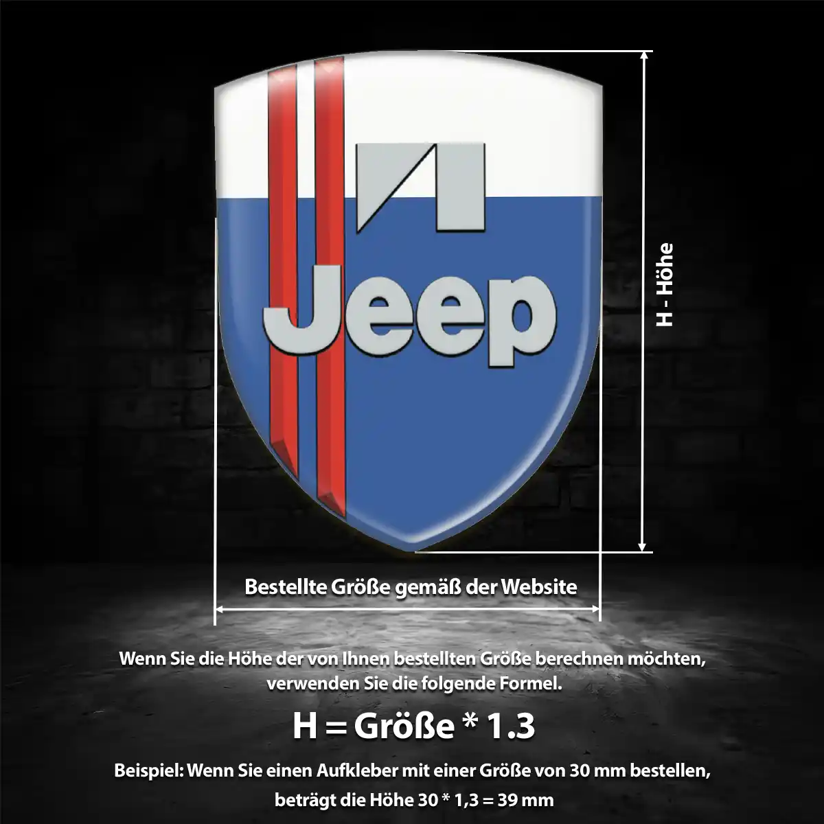 Jeep Aufkleber Wappen Emblem Premium-Edition