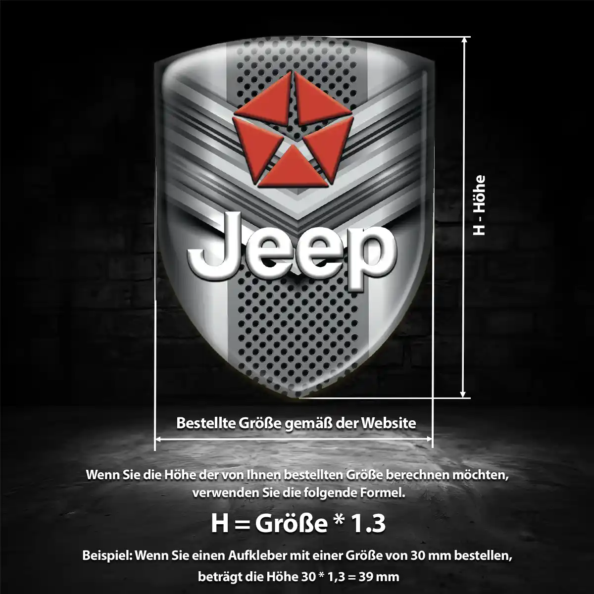 Jeep Aufkleber Wappen Hochwertiges Harz
