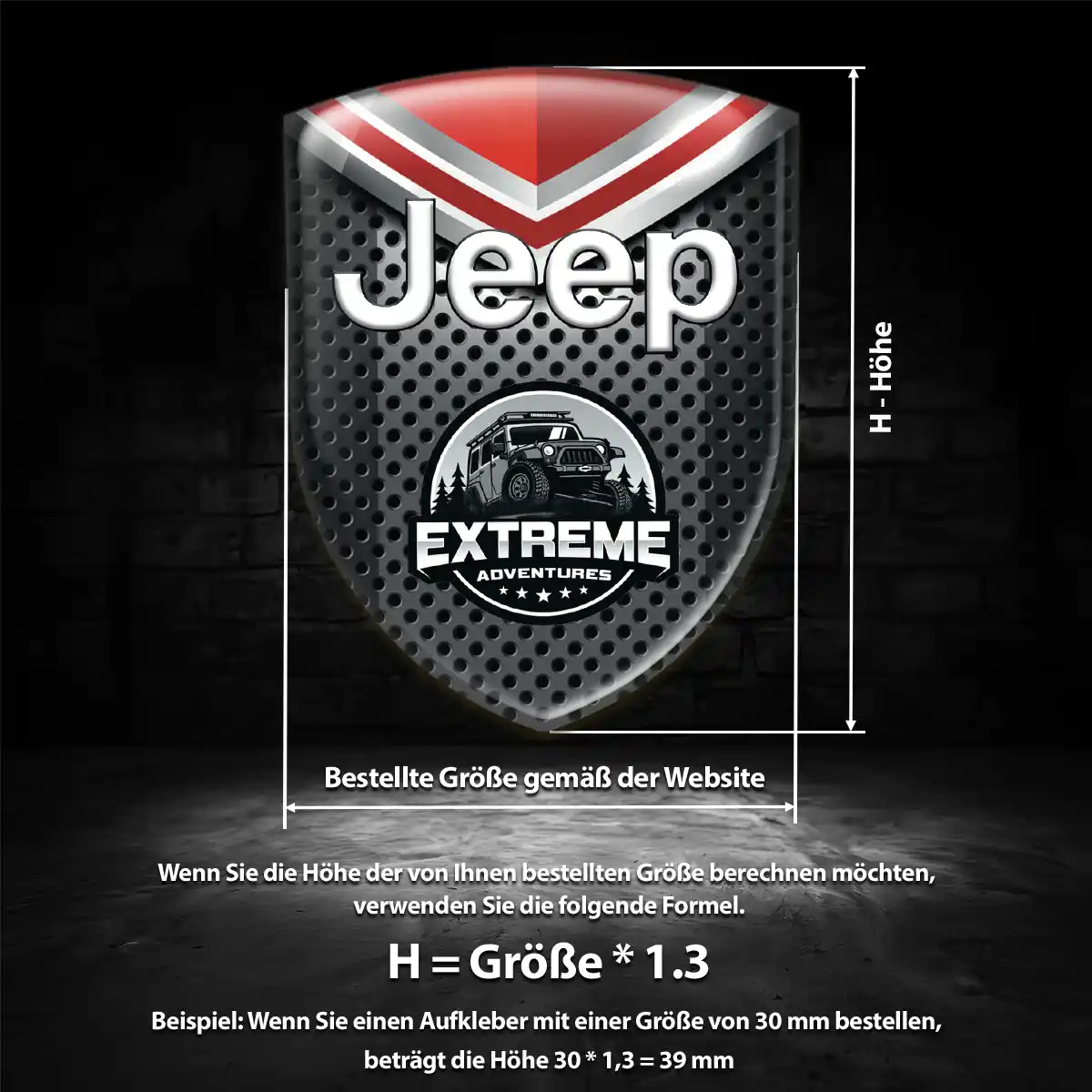 Jeep Aufkleber Wappen Premium-Edition