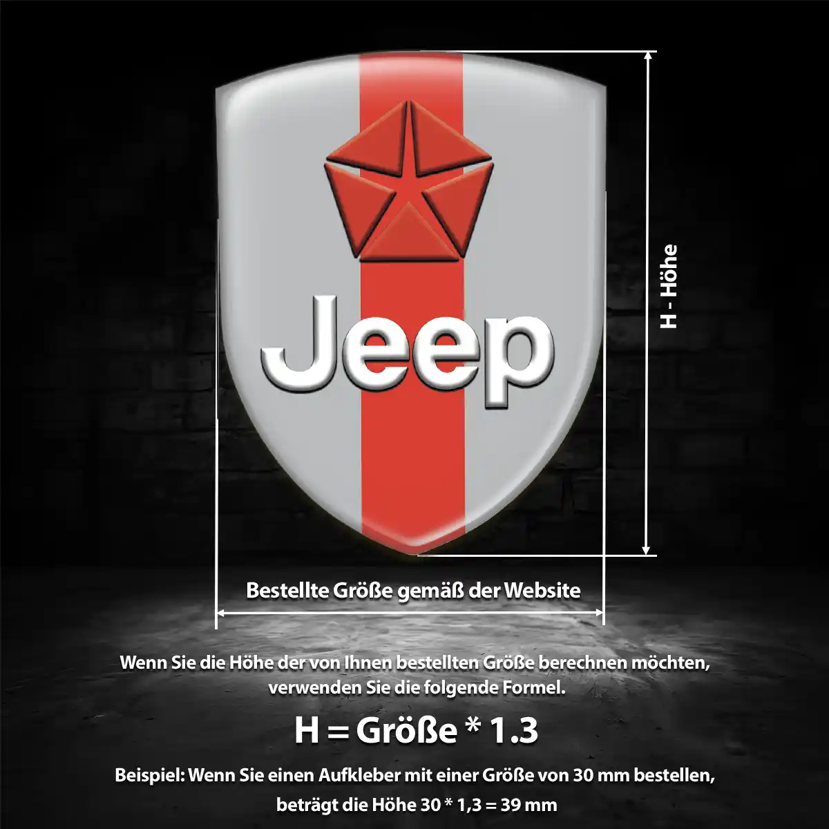 Jeep Aufkleber Wappen Premiumqualität