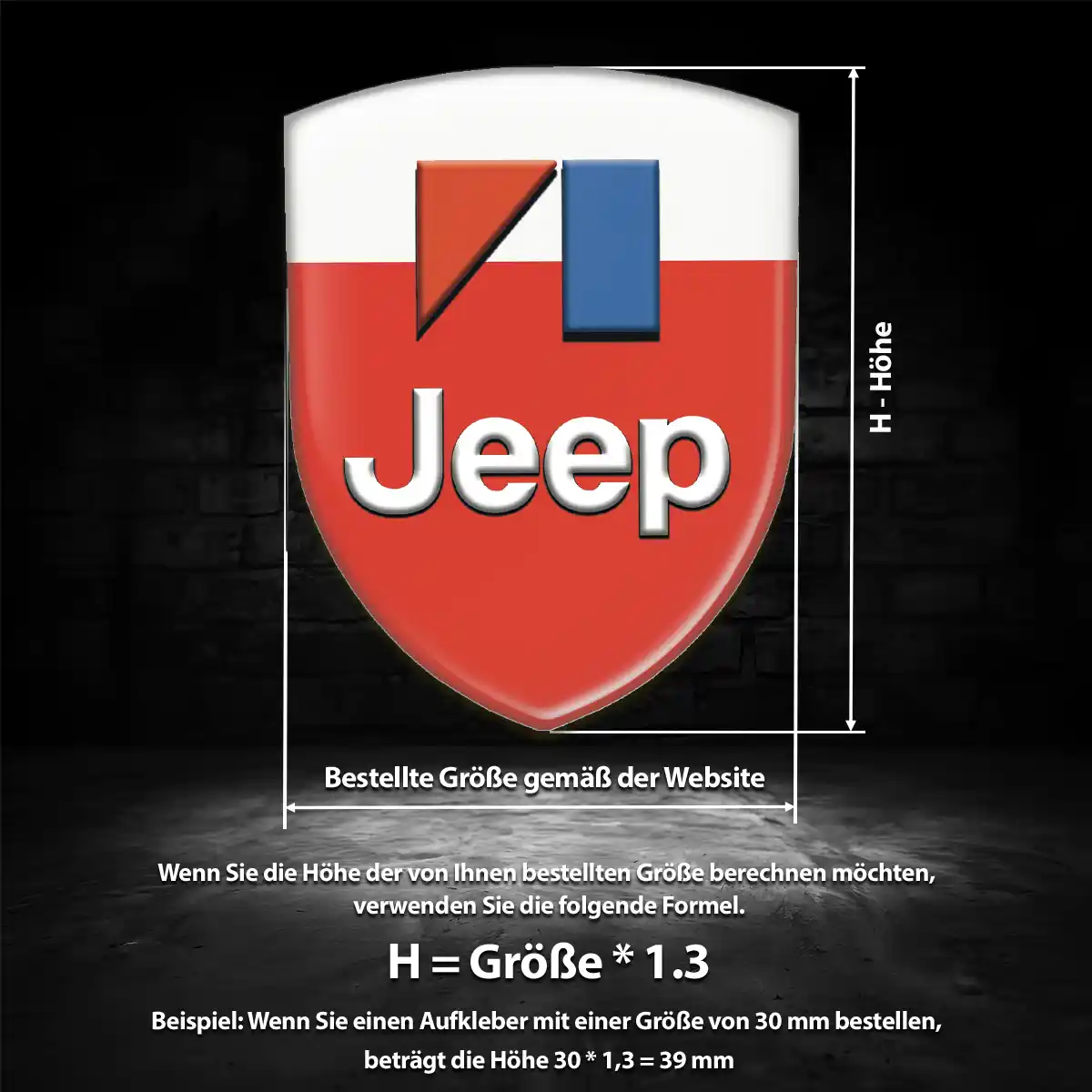 Jeep Emblem Aufkleber Hochwertiges Harz