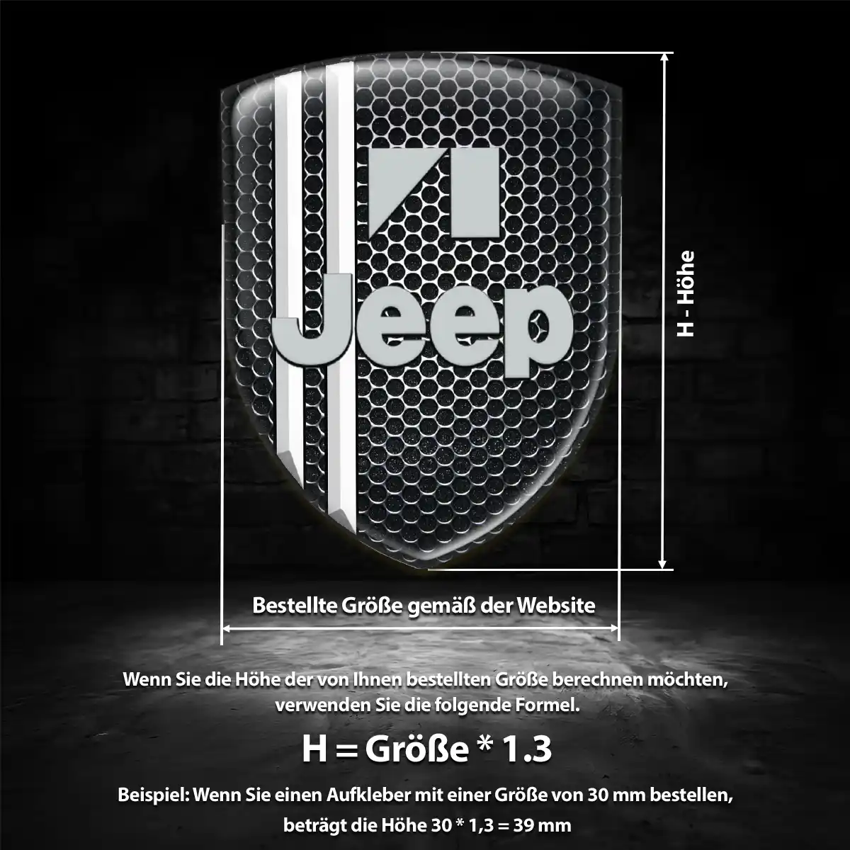 Jeep Emblem Aufkleber Tuningfahrzeug