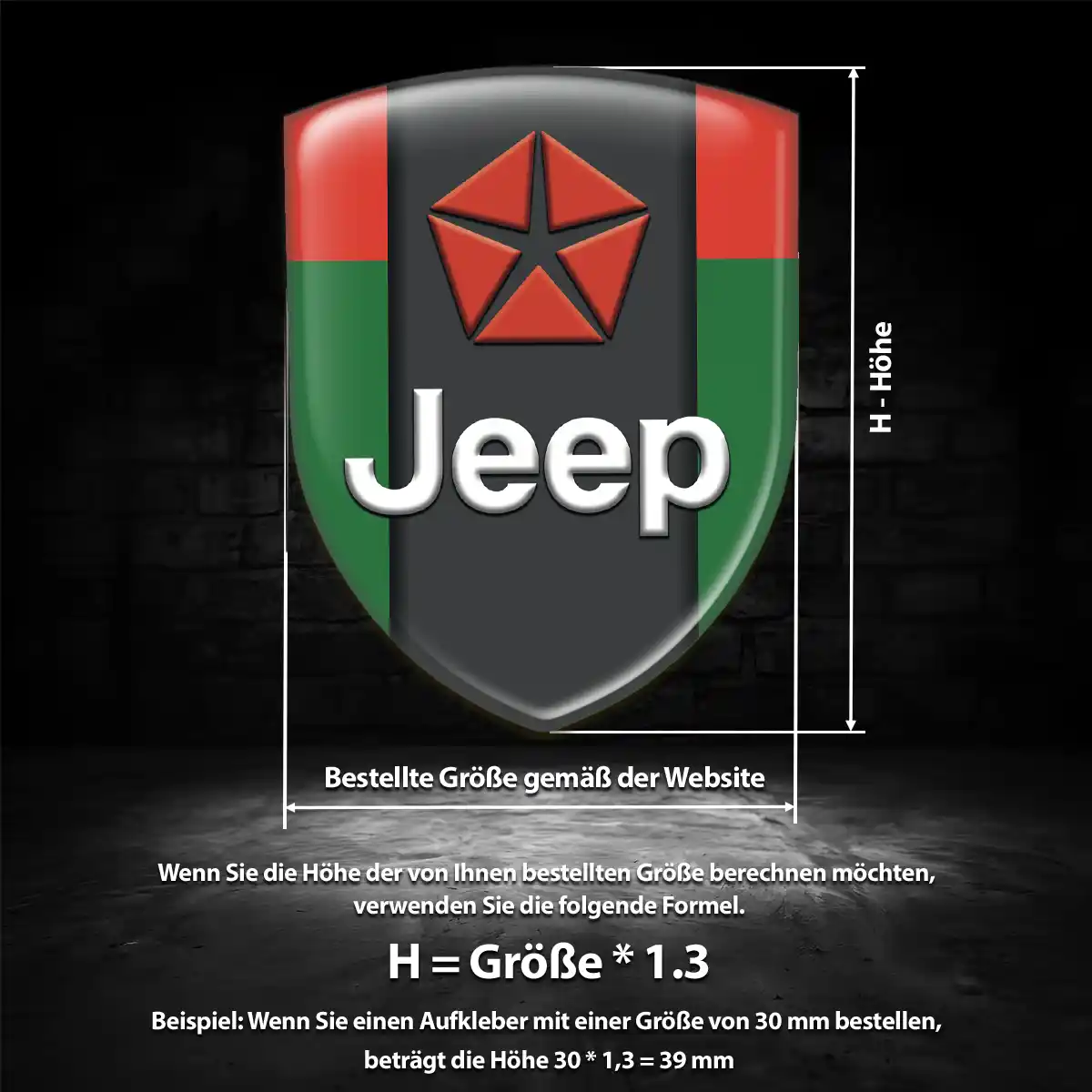 Jeep Emblem Aufkleber Wappen Auto Premium-Edition