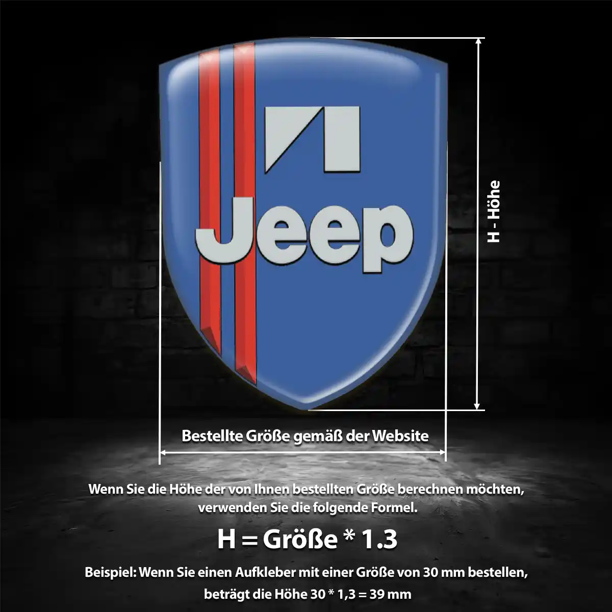 Jeep Emblem Aufkleber Wappen Elegantes Design