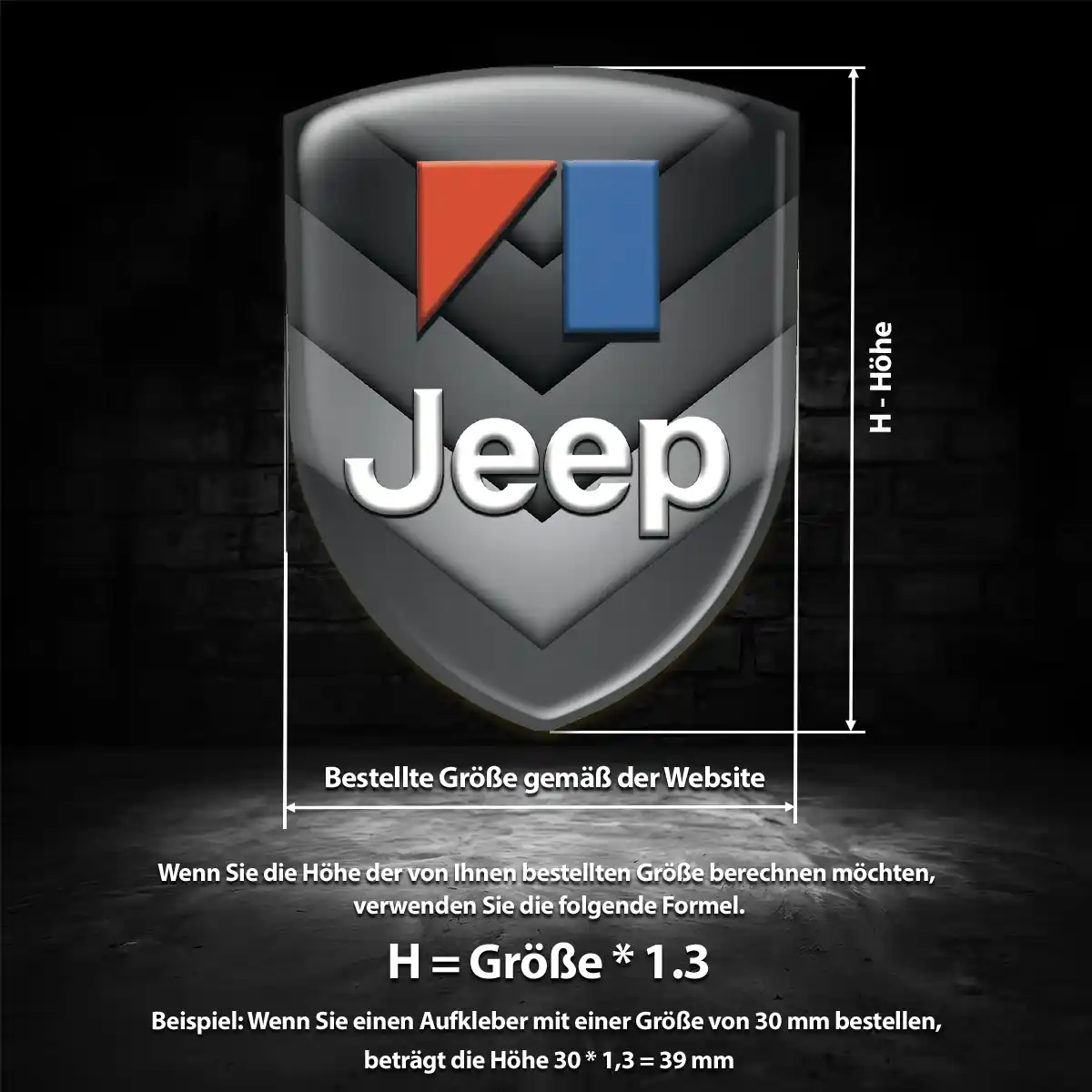 Jeep Emblem Aufkleber Wappen Hochwertiges Harz