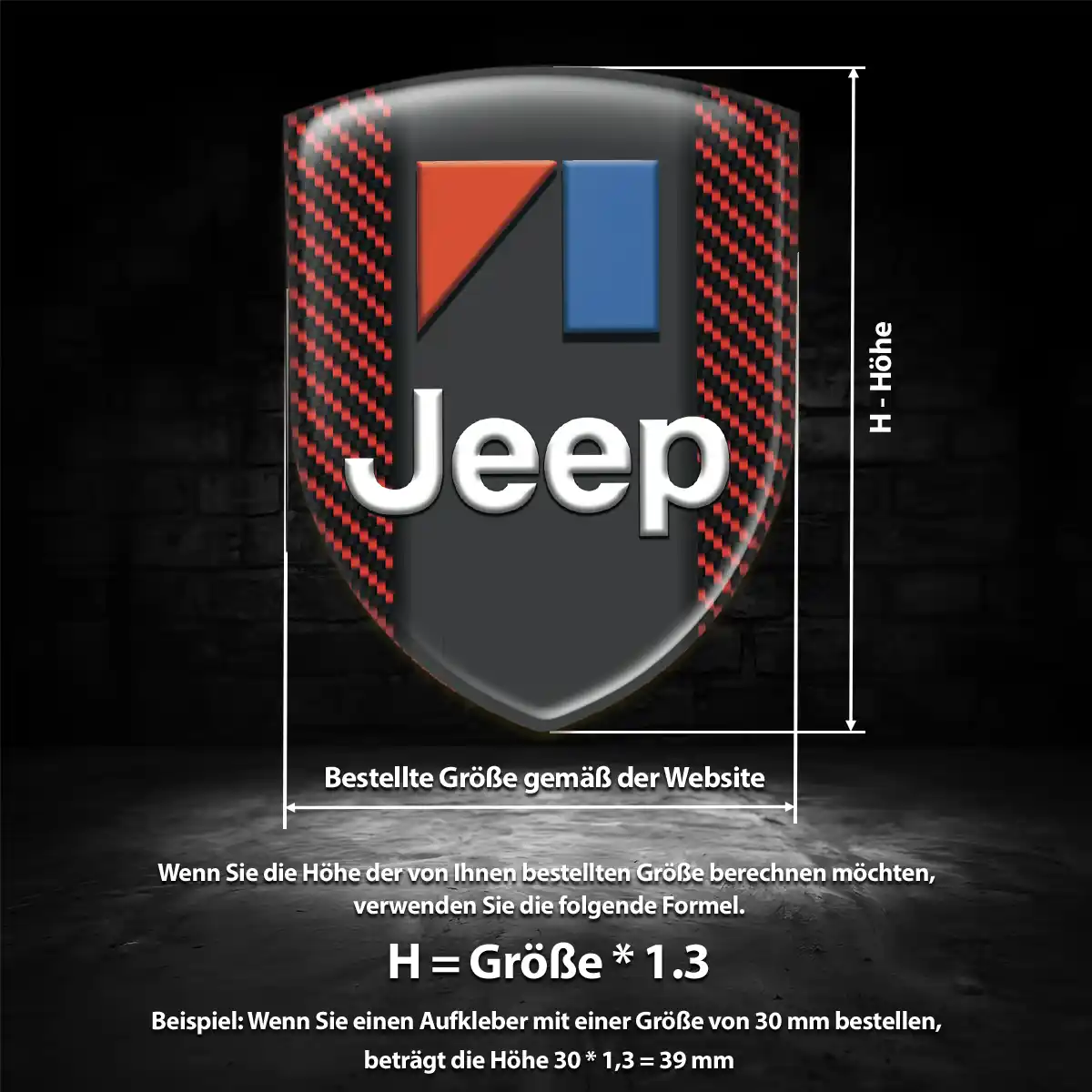 Jeep Emblem Aufkleber Wappen Luxus-Edition