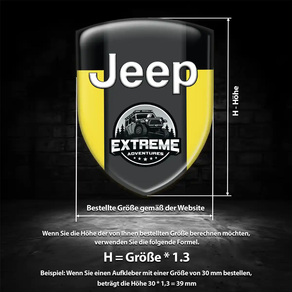Jeep Emblem Aufkleber Wappen Premium-Edition