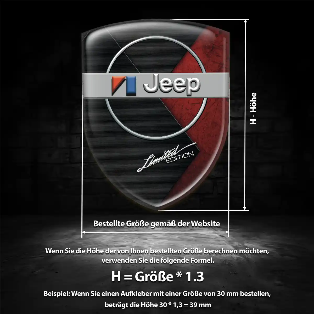 Jeep Emblem Wappen Aufkleber Auto Hochwertiges Harz