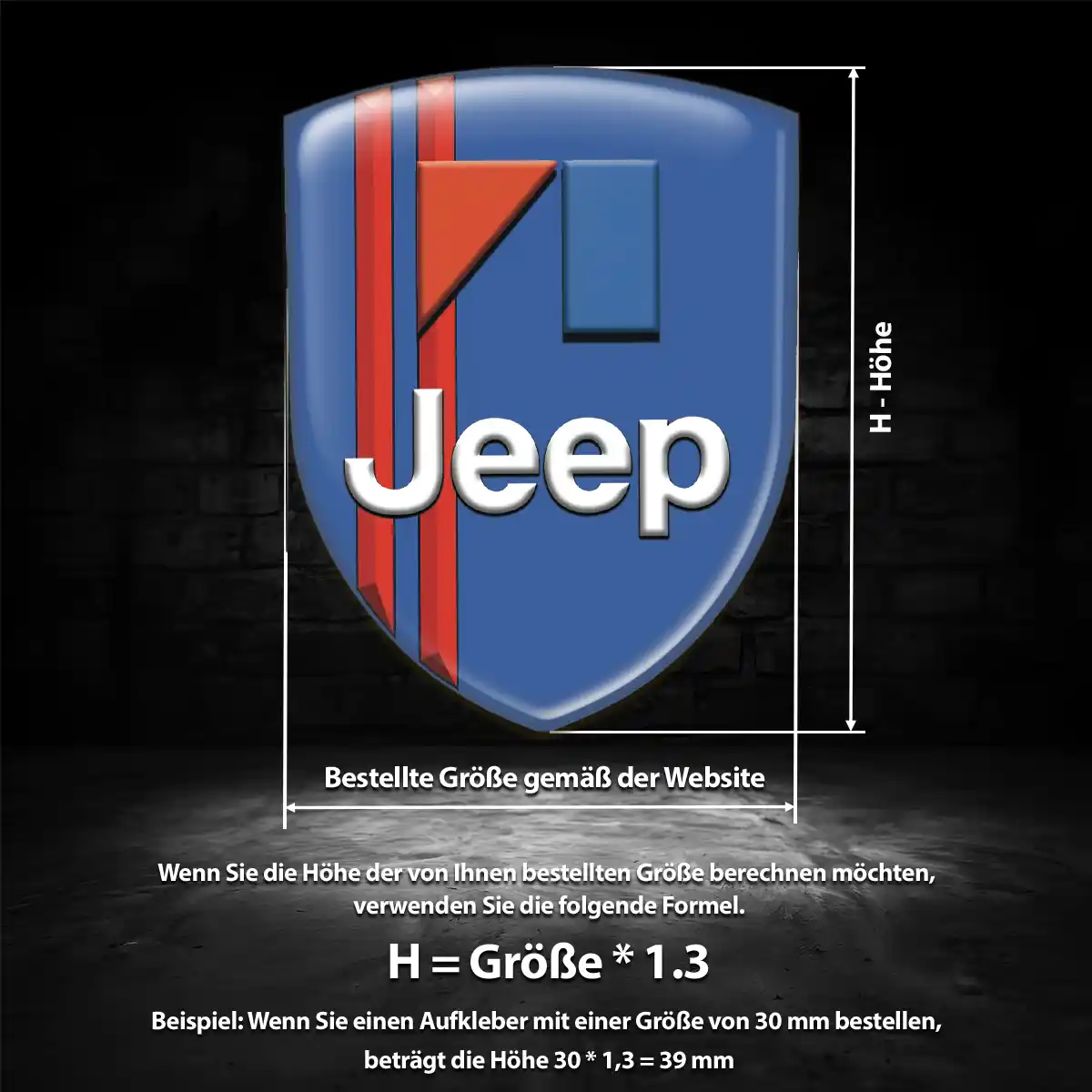 Jeep Emblem Wappen Aufkleber Auto Luxus-Edition