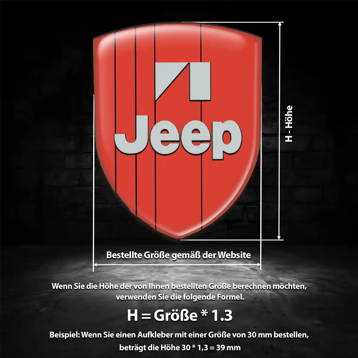 Jeep Emblem Wappen Aufkleber Auto Premium-Edition