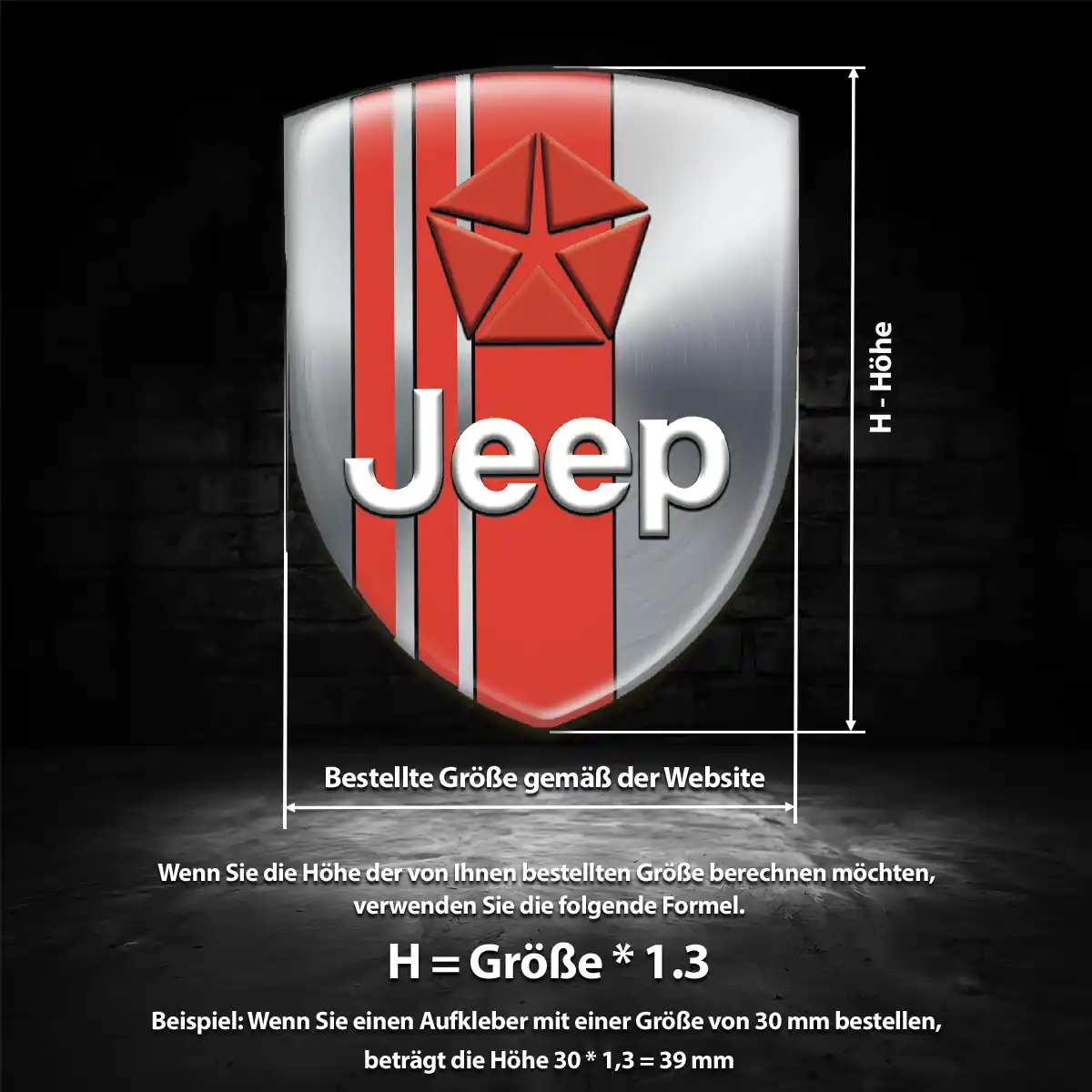 Jeep Emblem Wappen Aufkleber Luxus-Edition