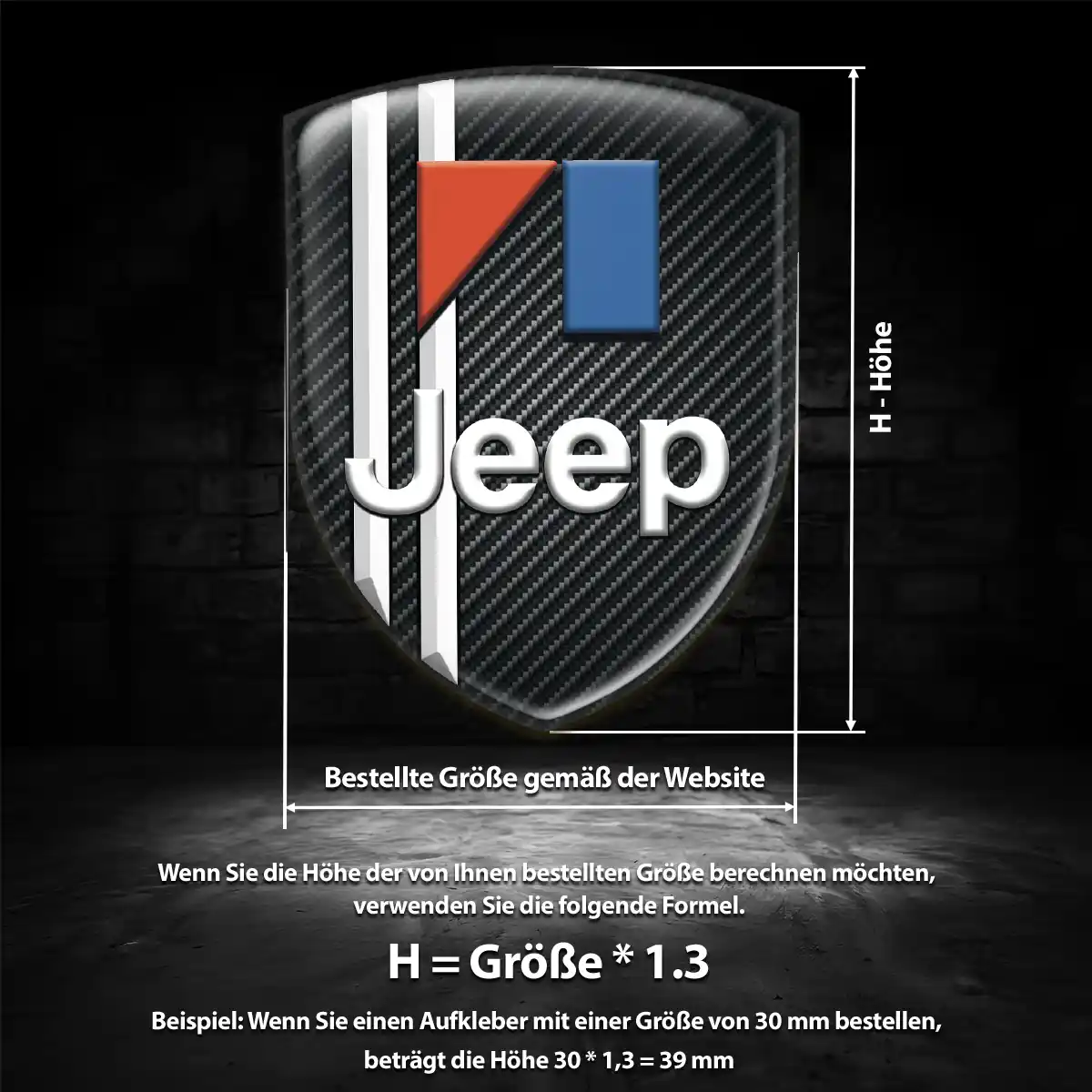 Jeep Emblem Wappen Aufkleber Modernes Design