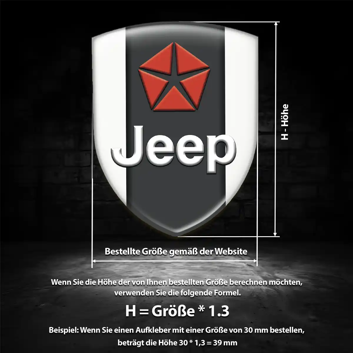 Jeep Emblem Wappen Aufkleber Premium-Edition