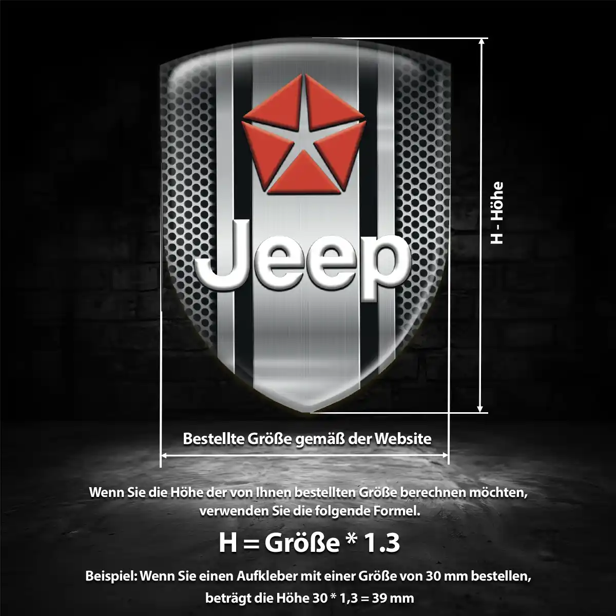 Jeep Emblem Wappen Auto Luxus-Edition