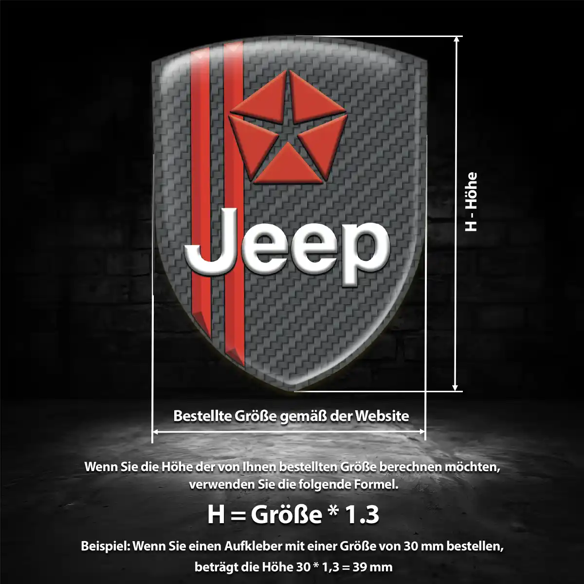 Jeep Emblem Wappen Interieurdesign