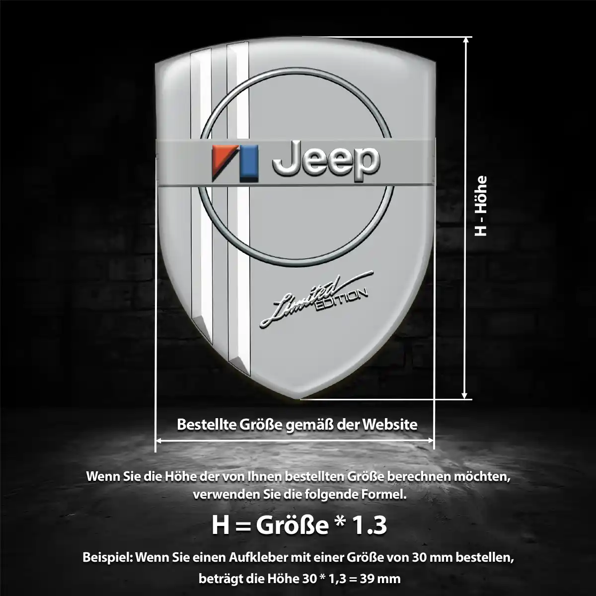 Jeep Embleme Silikon Aufkleber Edles Design