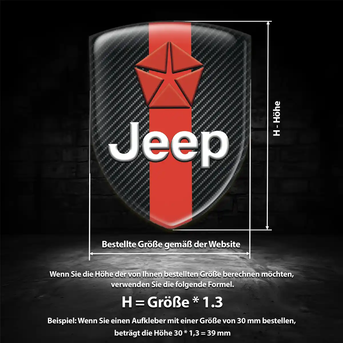 Jeep Embleme Silikon Aufkleber Hochwertiges Harz
