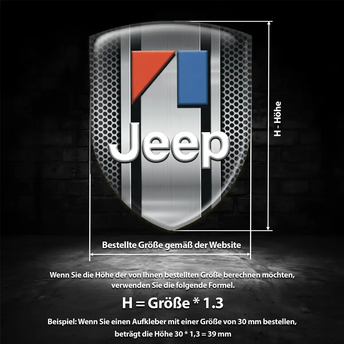 Jeep Embleme Silikon Aufkleber Interieurdesign