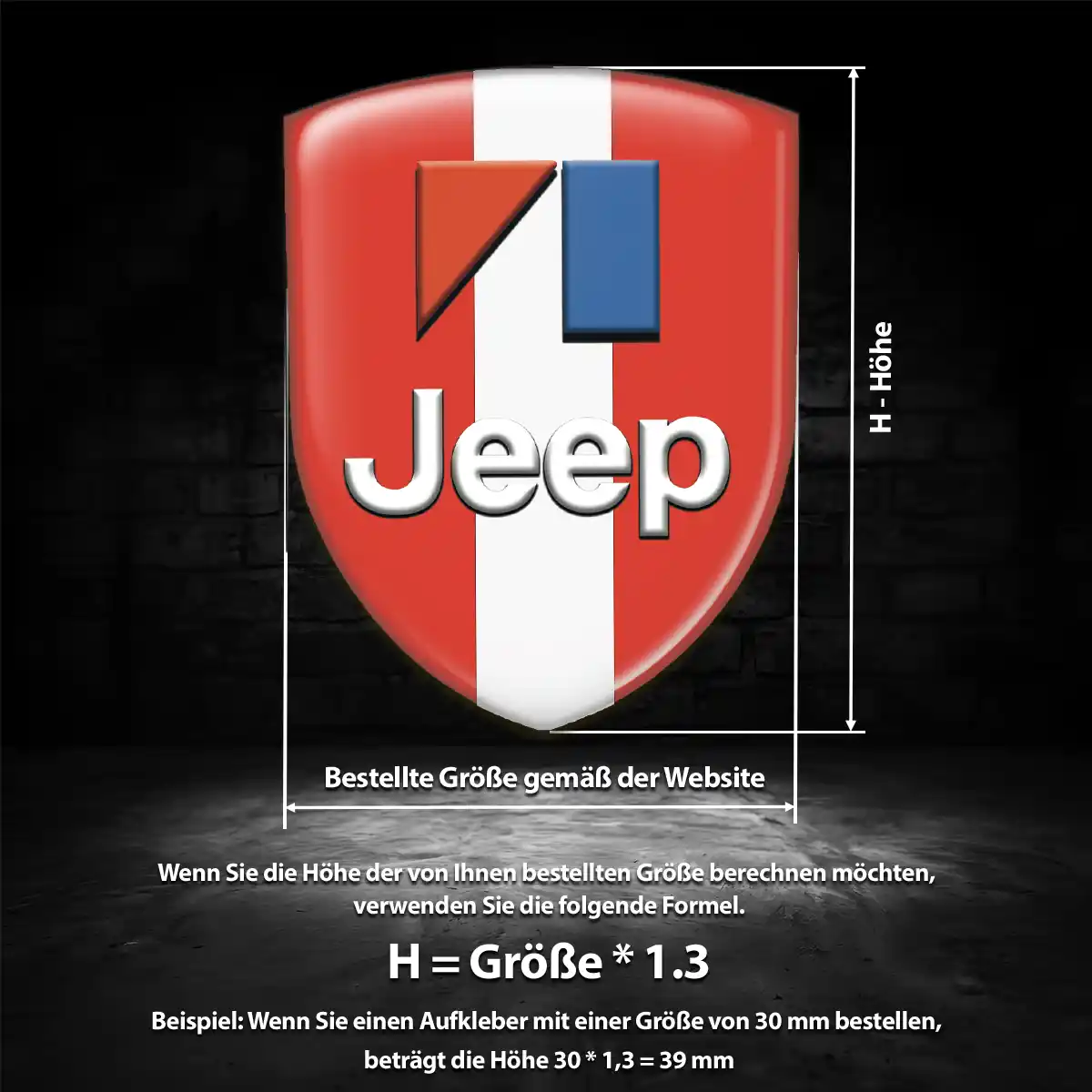 Jeep Embleme Silikon Aufkleber Markenedition