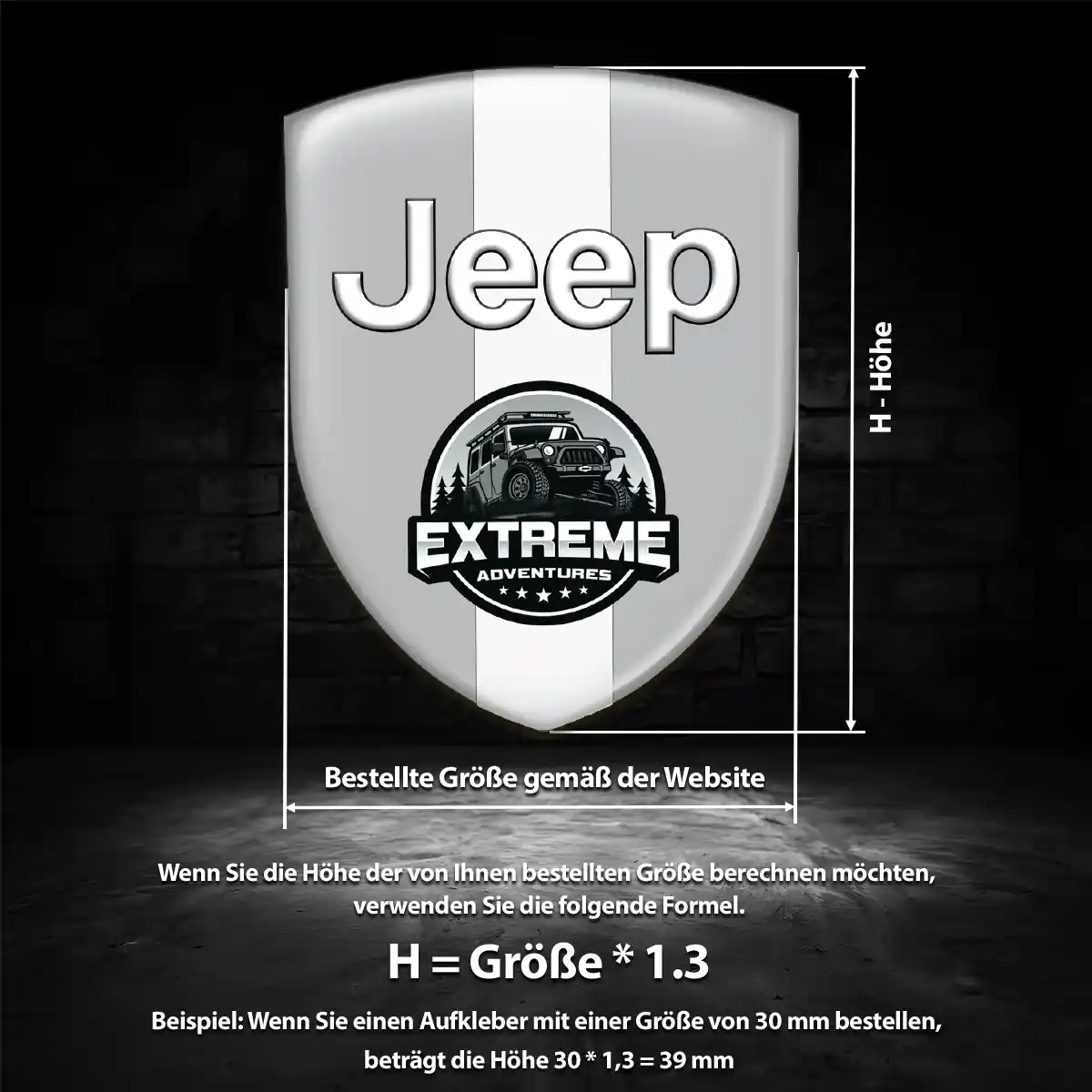 Jeep Embleme Silikon Aufkleber Tuningfahrzeug