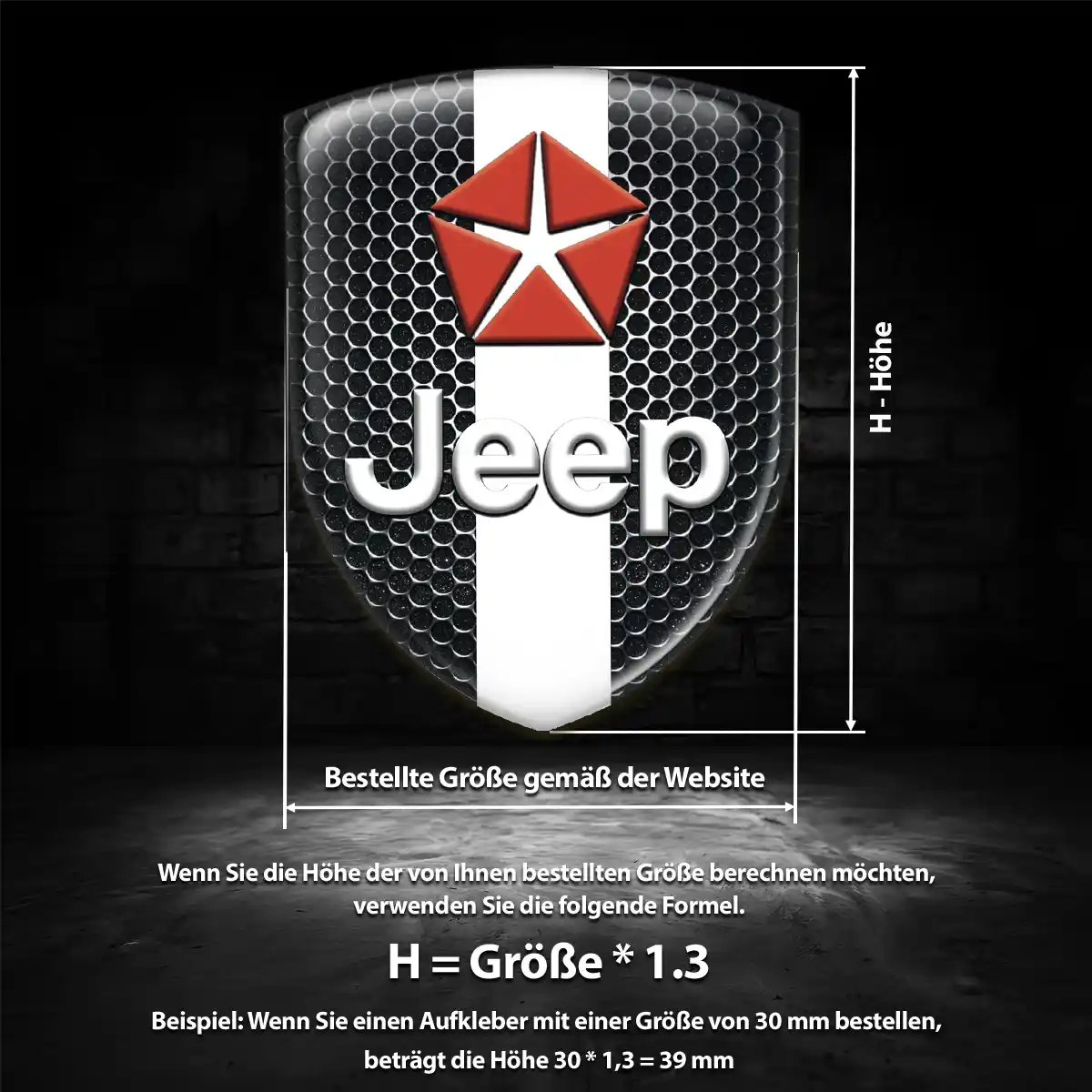 Jeep Silikon Aufkleber Embleme Hochwertiges Harz
