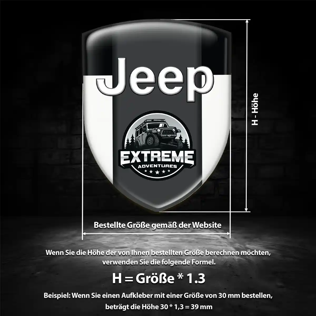 Jeep Silikon Aufkleber Hochwertiges Harz