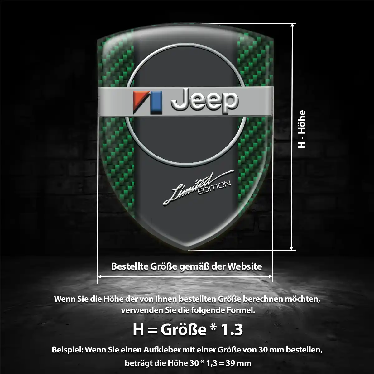 Jeep Silikon Aufkleber Premium-Edition