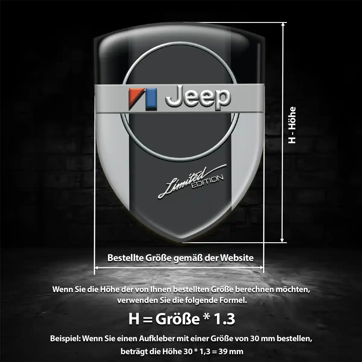 Jeep Silikon Aufkleber Tuningfahrzeug
