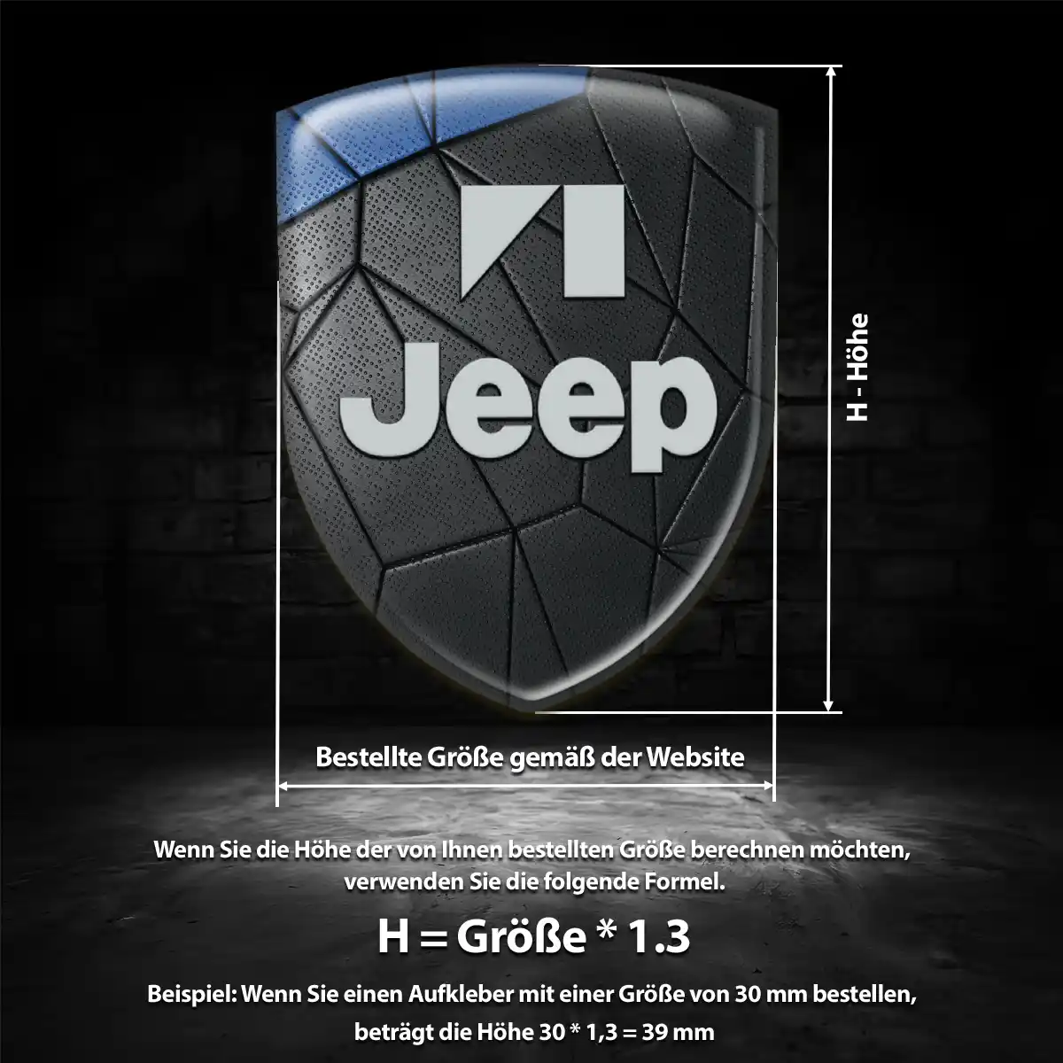 Jeep Silikon Aufkleber Wappen Auto Premium-Edition
