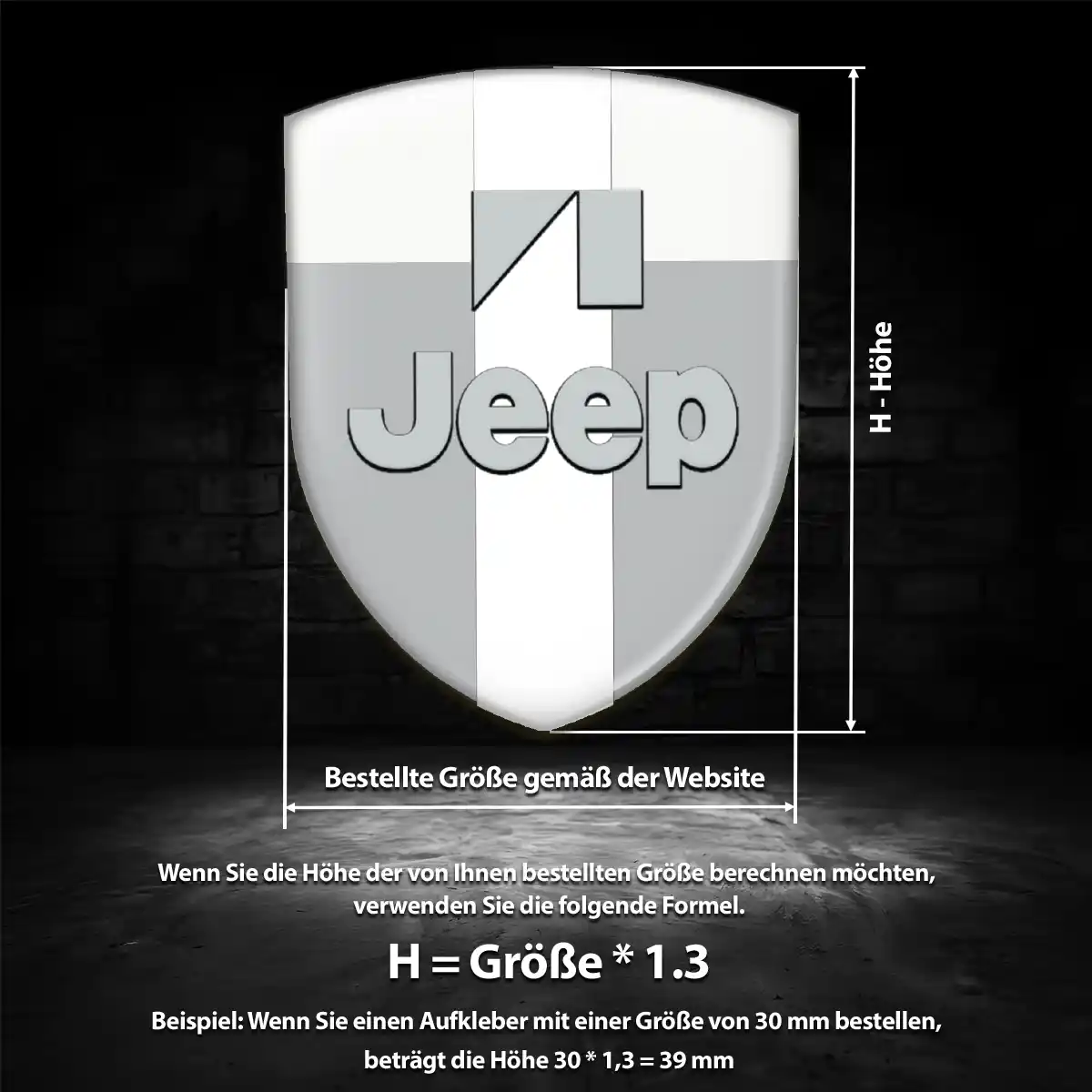Jeep Silikon Aufkleber Wappen Edles Design
