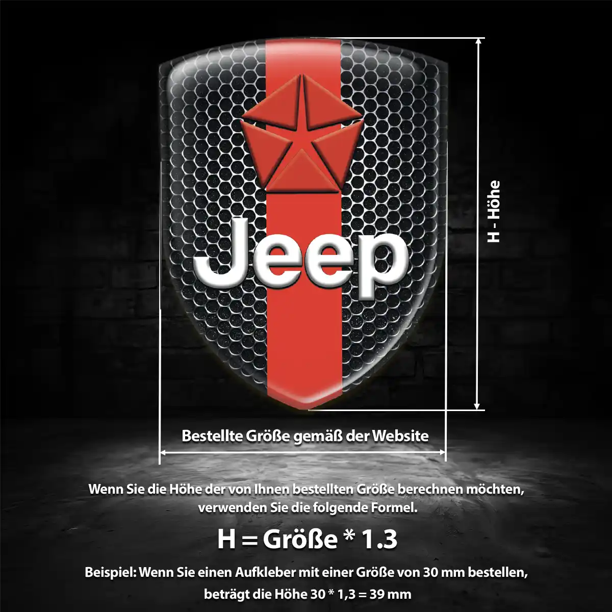 Jeep Silikon Aufkleber Wappen Exterieurdesign
