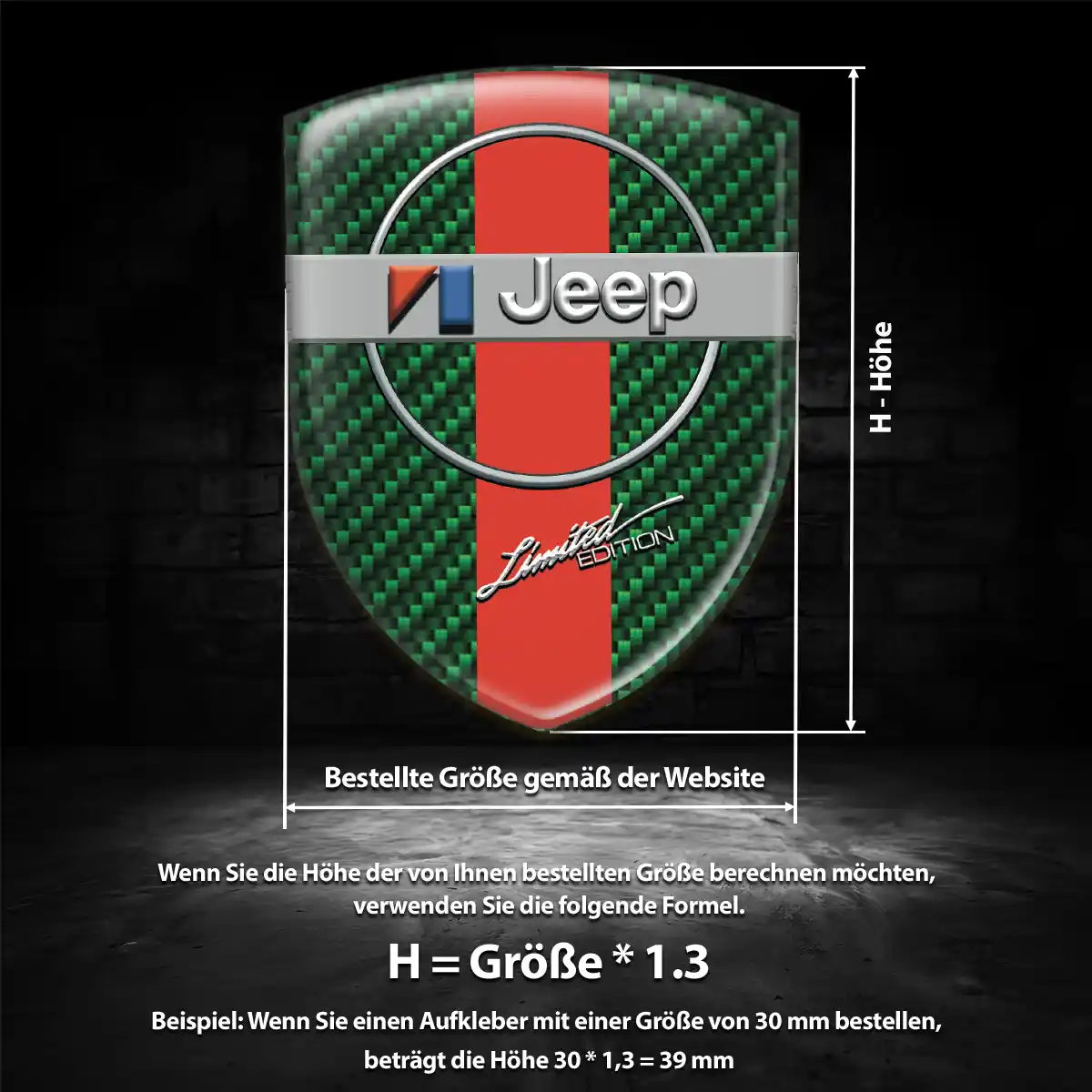 Jeep Silikon Aufkleber Wappen Hochwertiges Harz