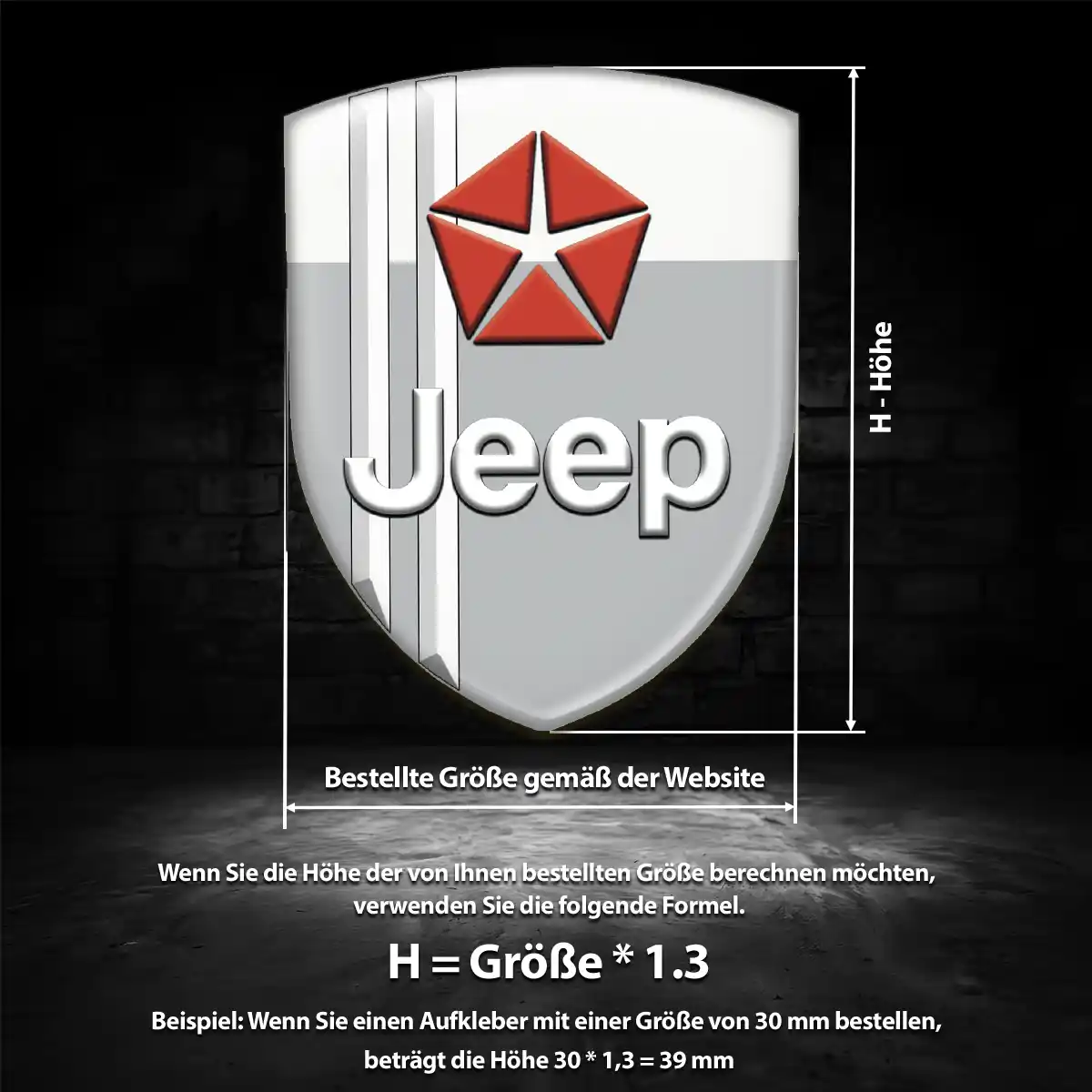 Jeep Silikon Aufkleber Wappen Limitierte Auflage
