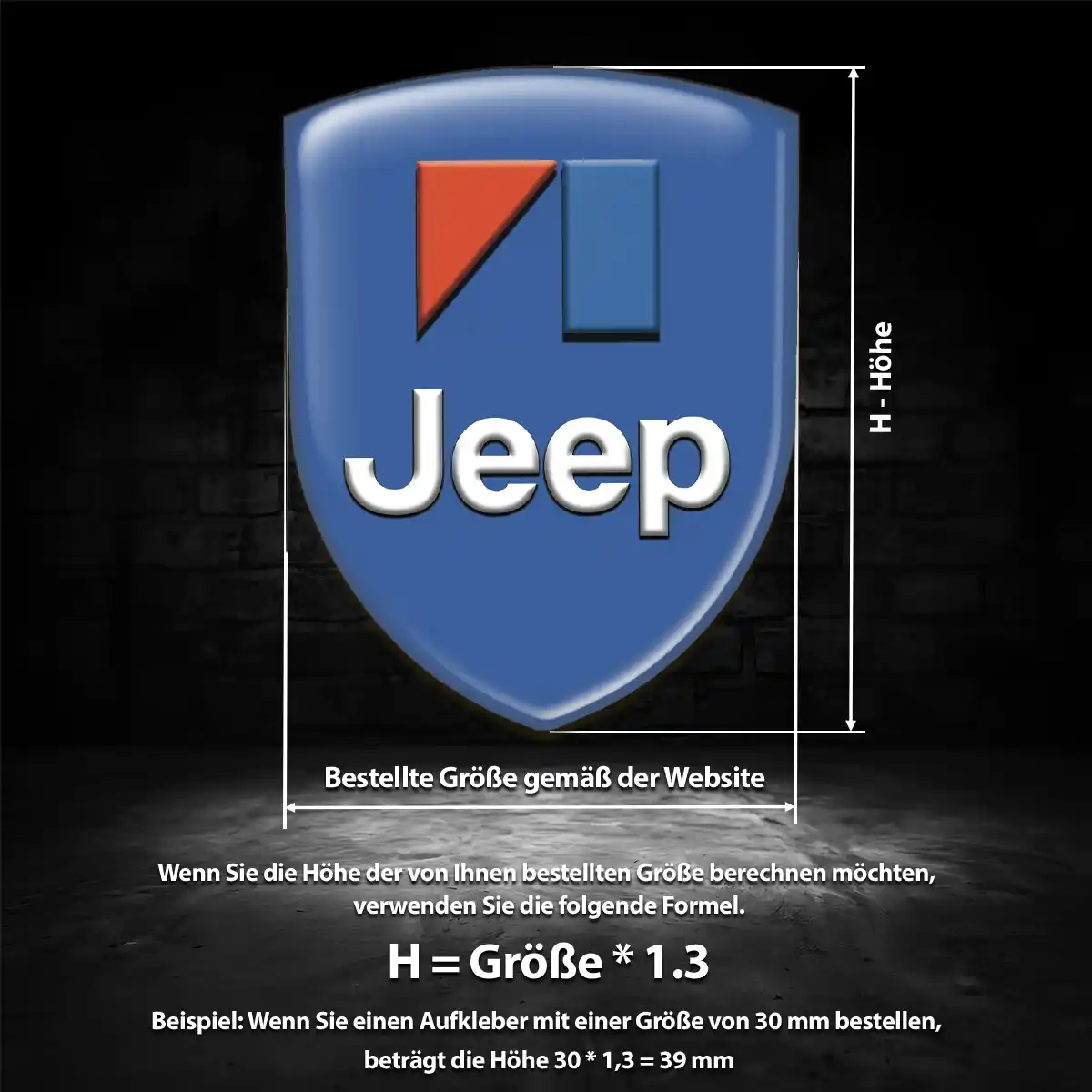 Jeep Silikon Aufkleber Wappen Luxus-Edition
