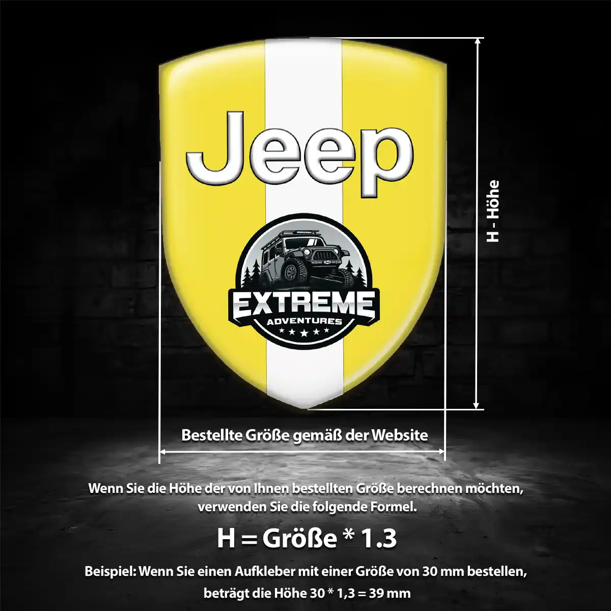 Jeep Silikon Aufkleber Wappen Markenedition