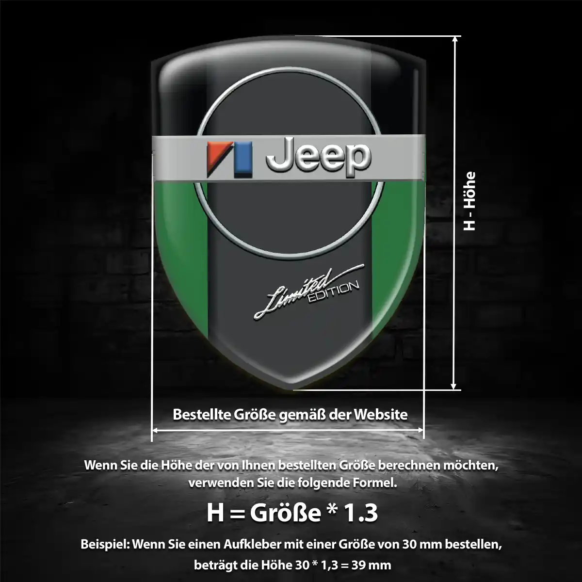 Jeep Silikon Aufkleber Wappen Modernes Design
