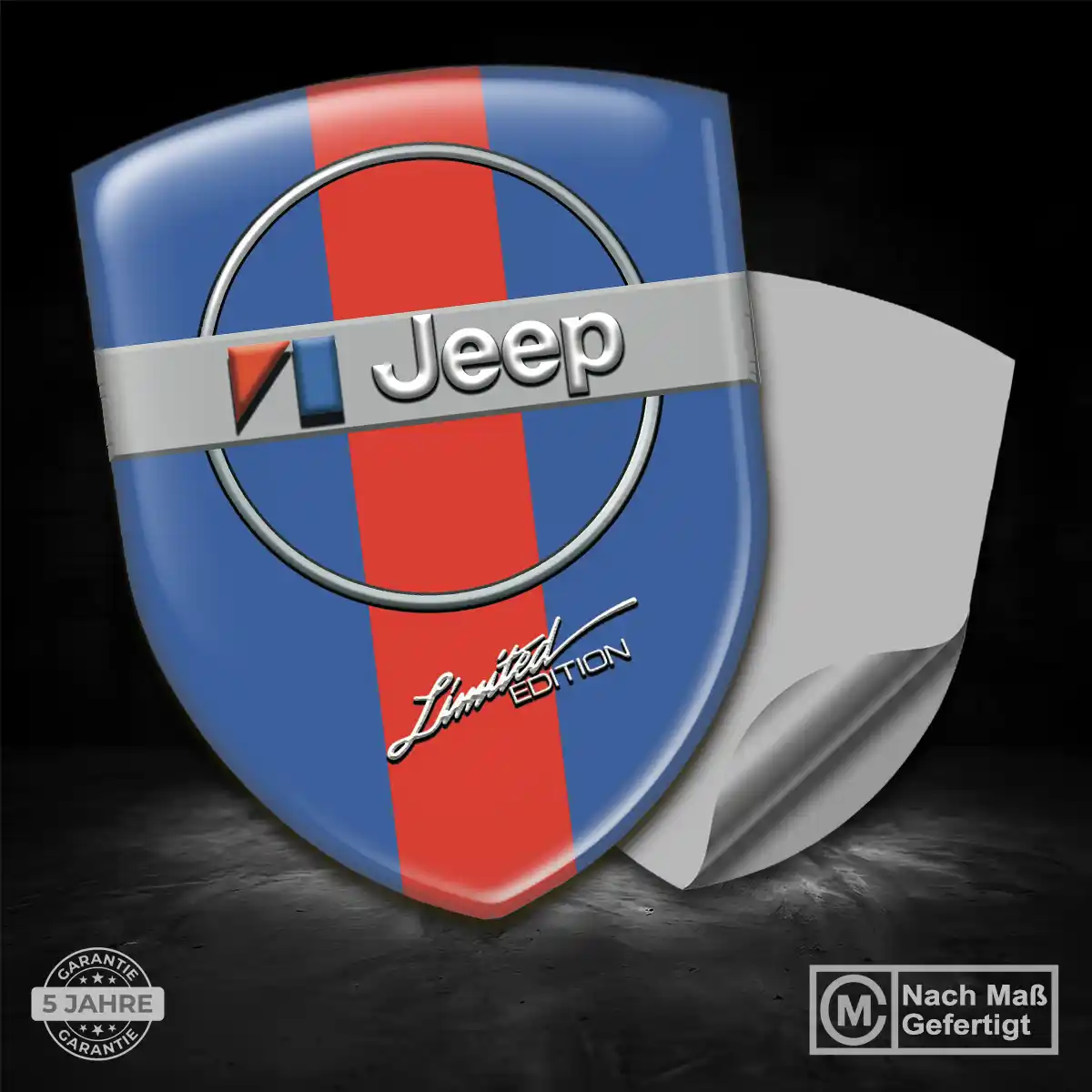 Jeep Silikon Aufkleber Wappen Premium-Edition