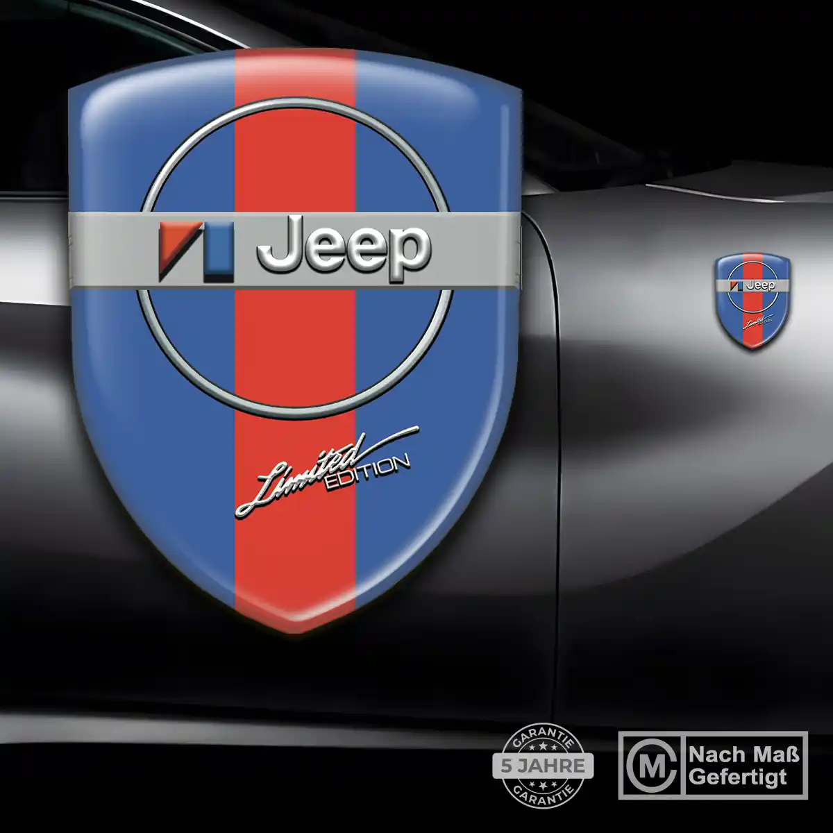 Jeep Silikon Aufkleber Wappen Premium-Edition