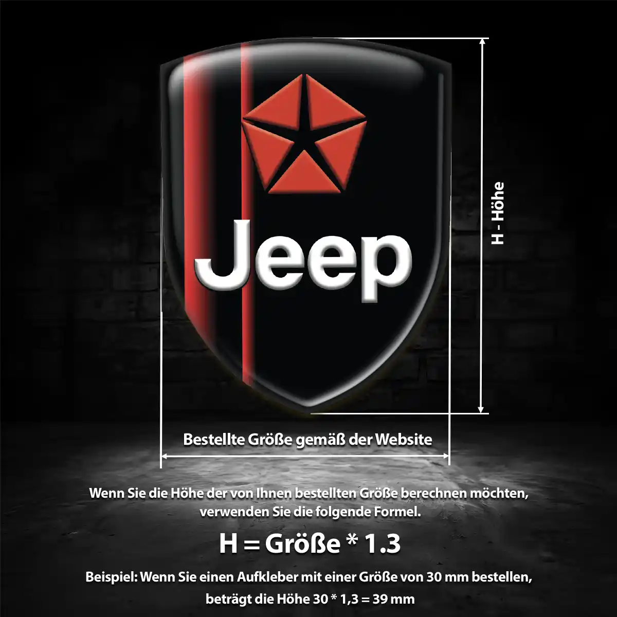 Jeep Silikon Aufkleber Wappen Premiumqualität